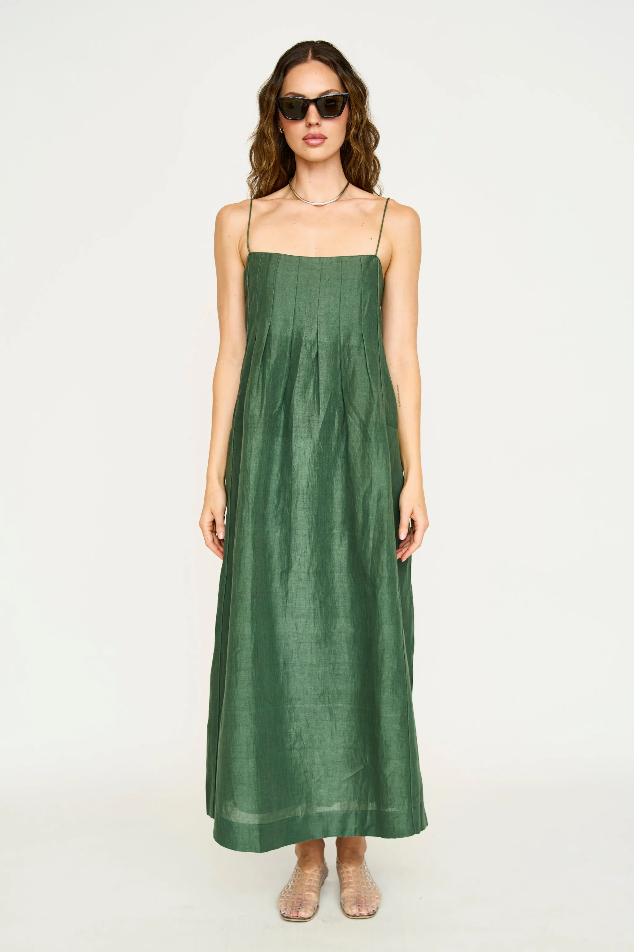 Zuma Dress in Kelp sold by Mirth