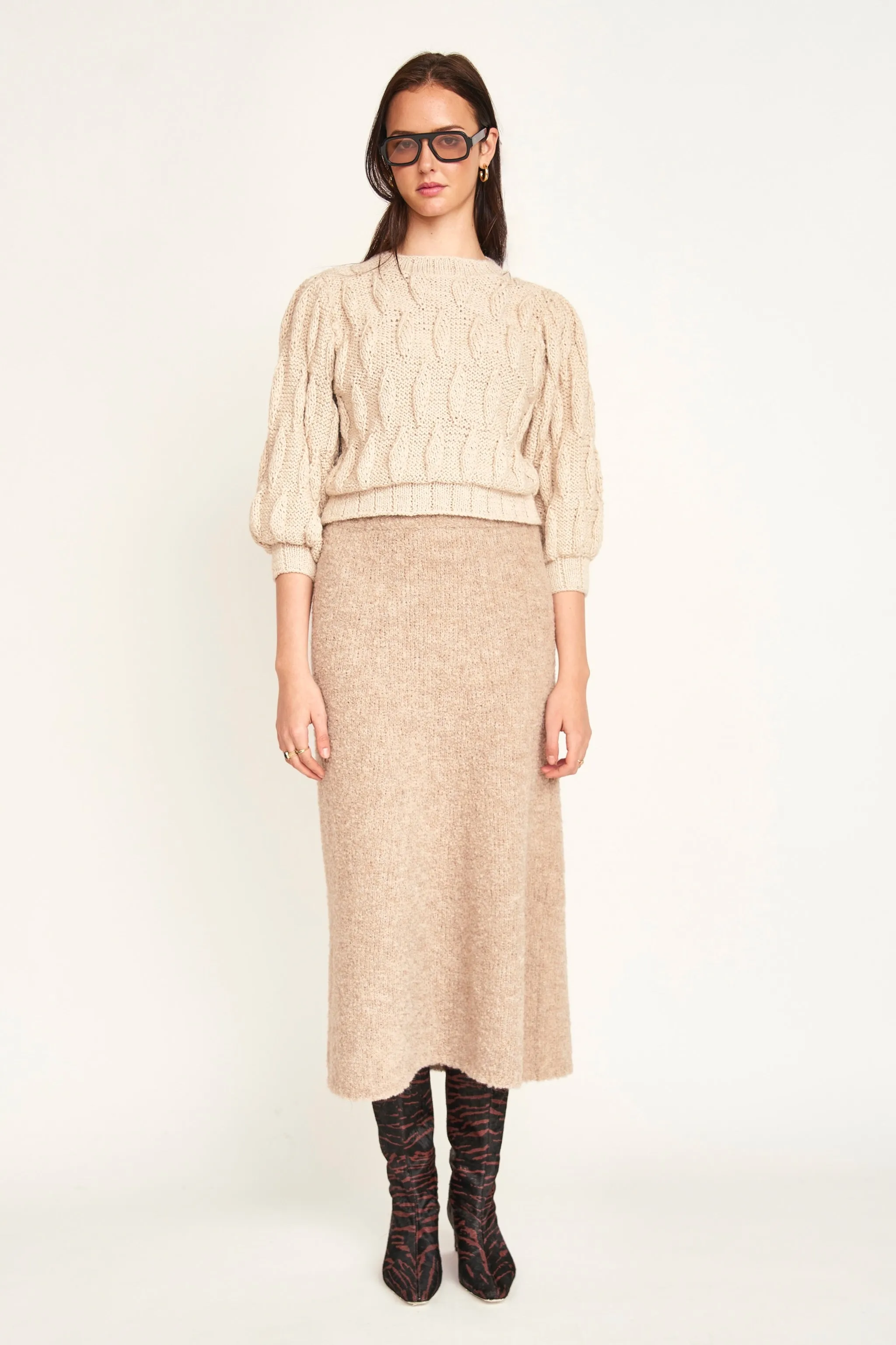 Bavaria Teardrop Pullover in Sand sold by Mirth