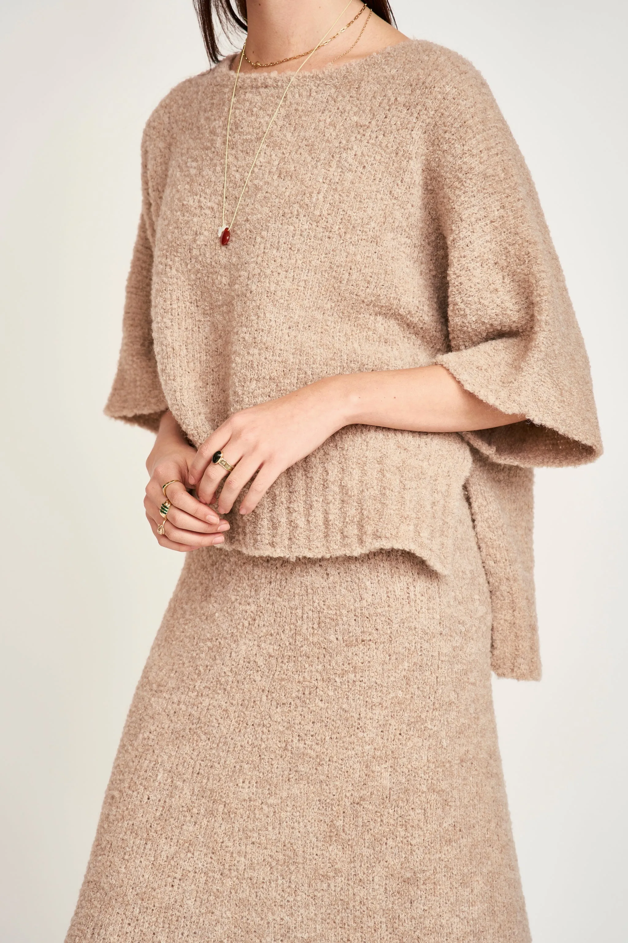 Fez Boucle Top in Graham Cracker sold by Mirth product image thumbnail 2