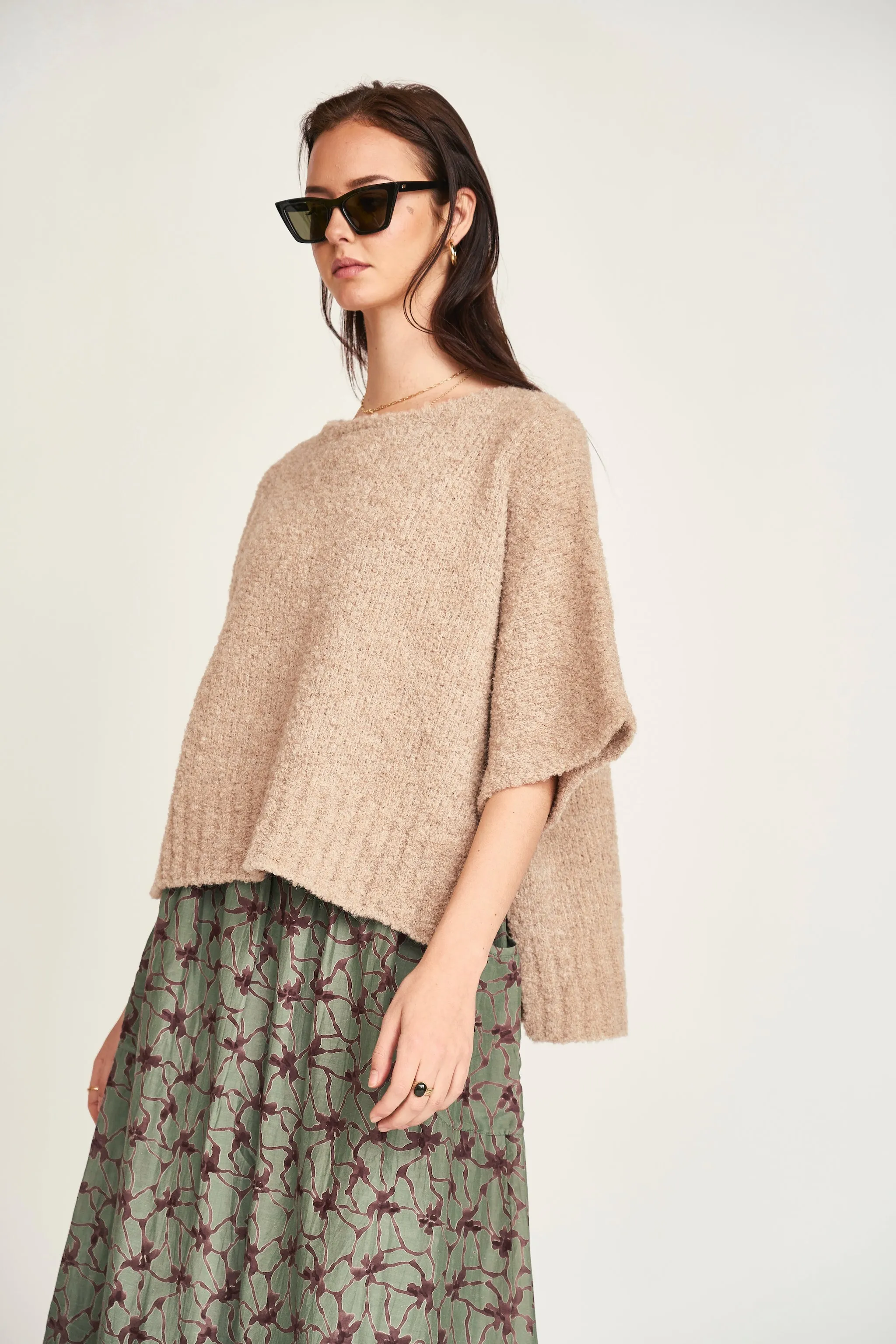 Fez Boucle Top in Graham Cracker sold by Mirth product image thumbnail 5