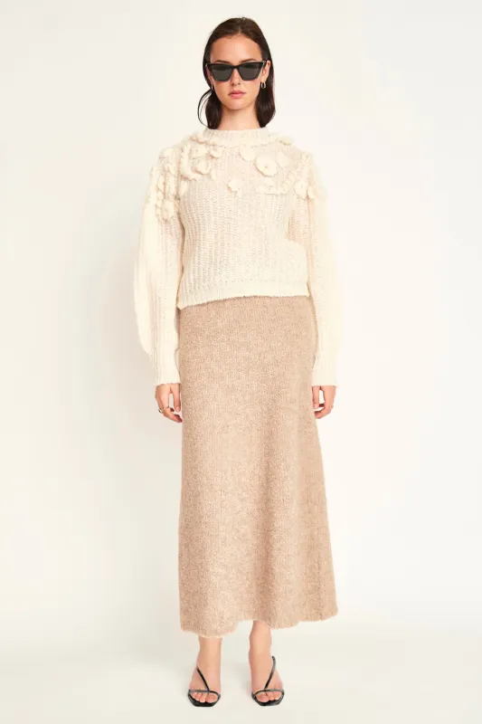 Moritz Embroidered Pullover in Alabaster sold by Mirth