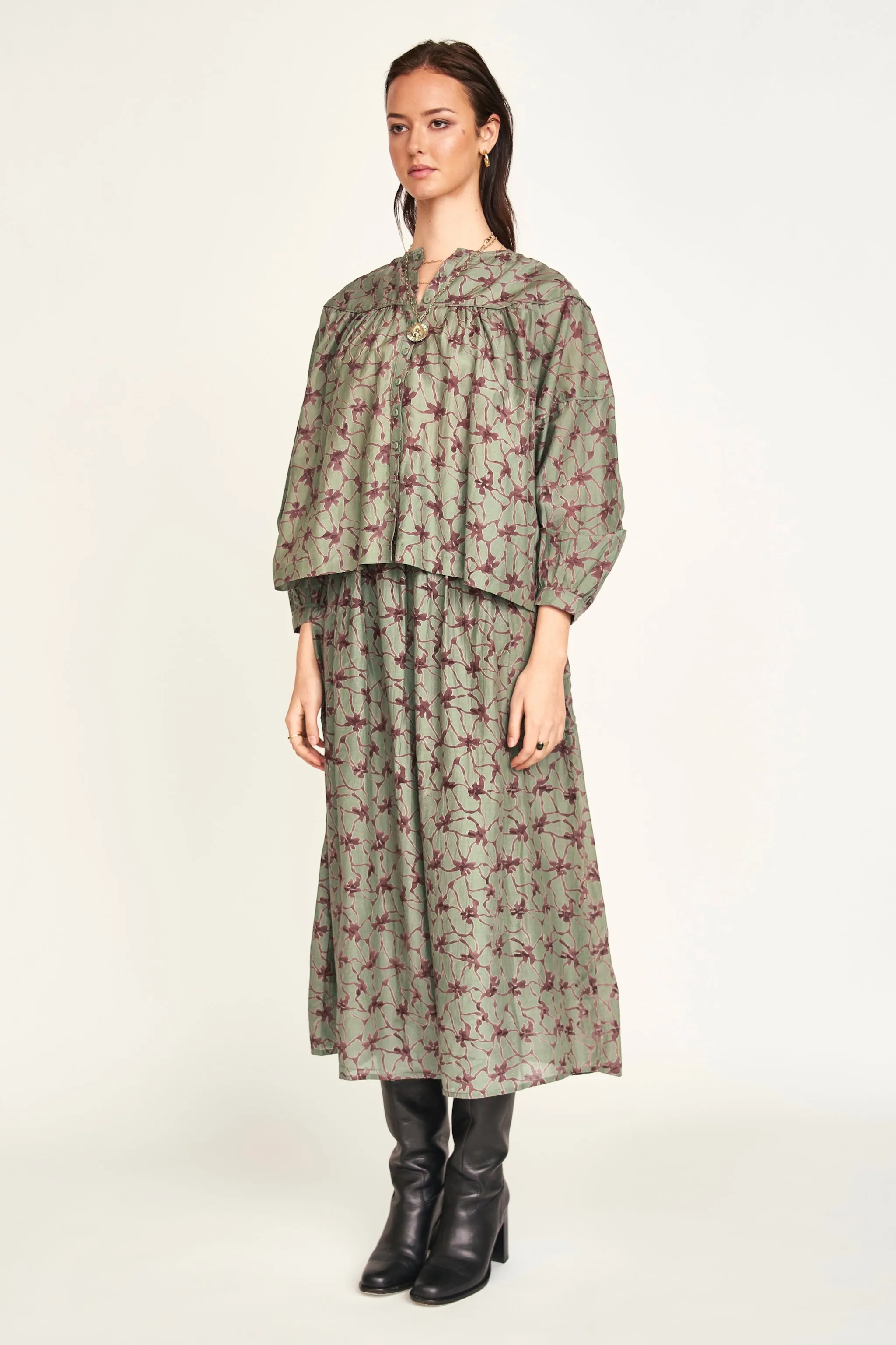 Oslo Blouse in Shadow Kudzu sold by Mirth product image thumbnail 3