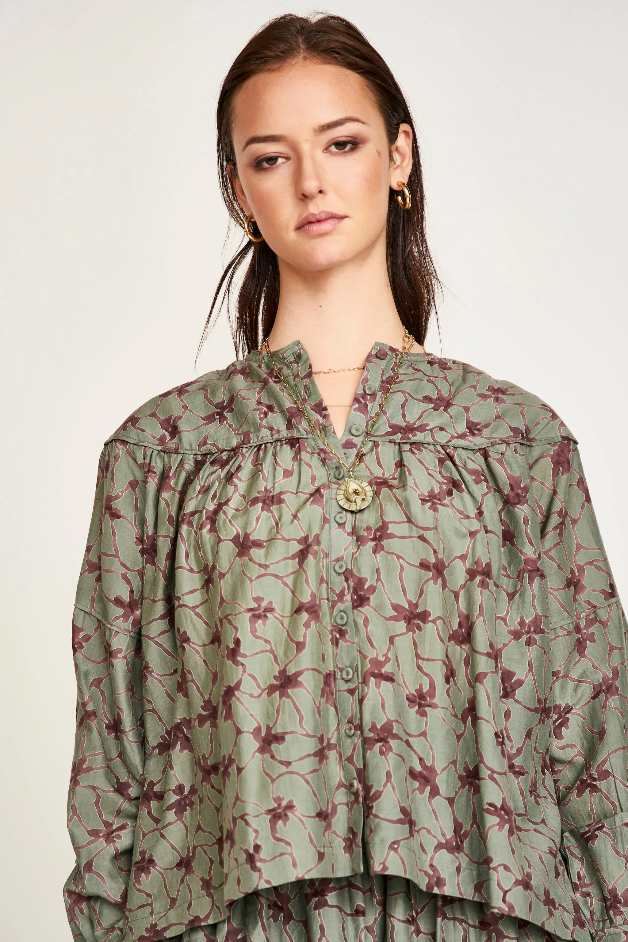 Oslo Blouse in Shadow Kudzu sold by Mirth product image thumbnail 2