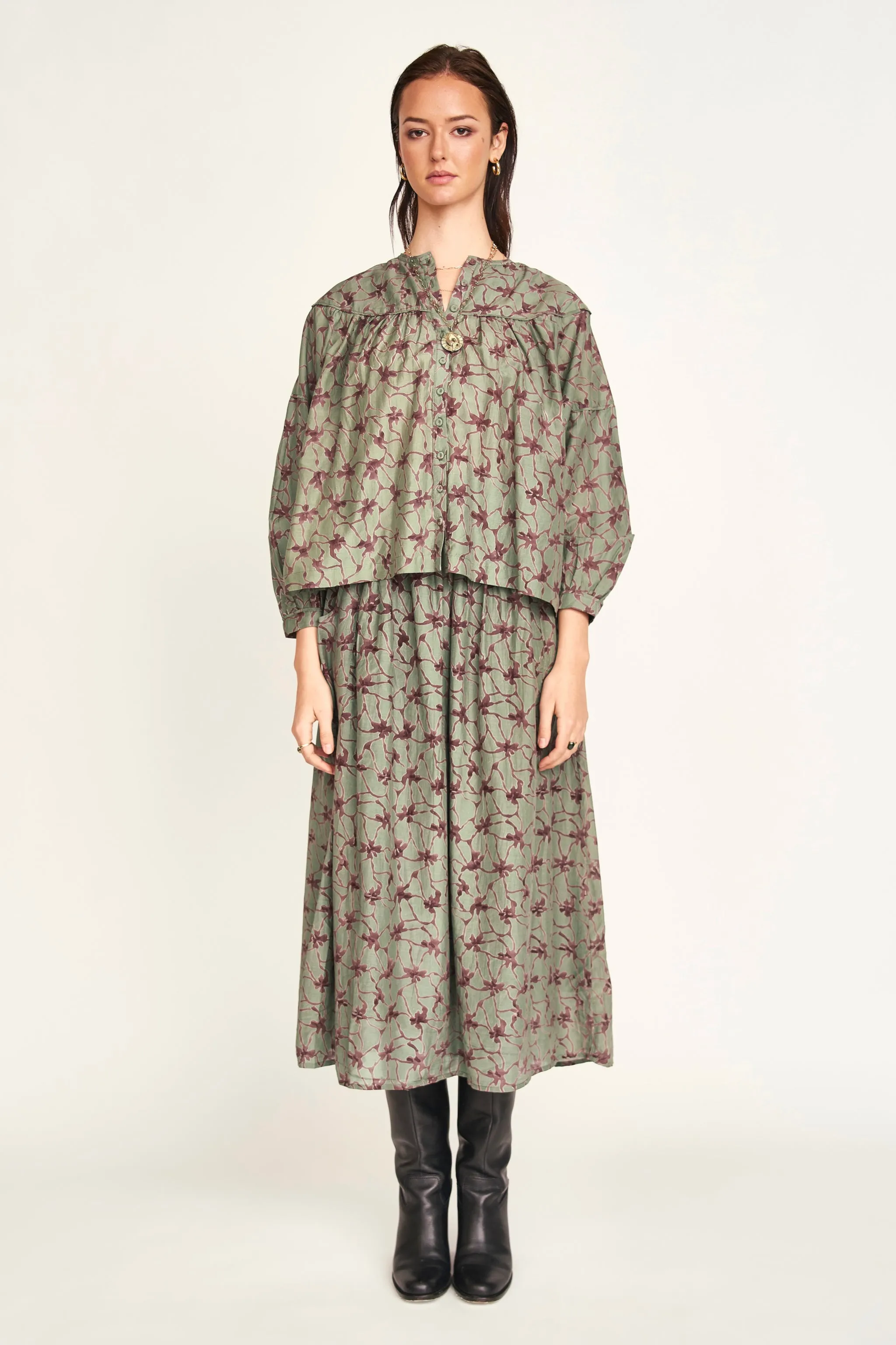 Oslo Blouse in Shadow Kudzu sold by Mirth