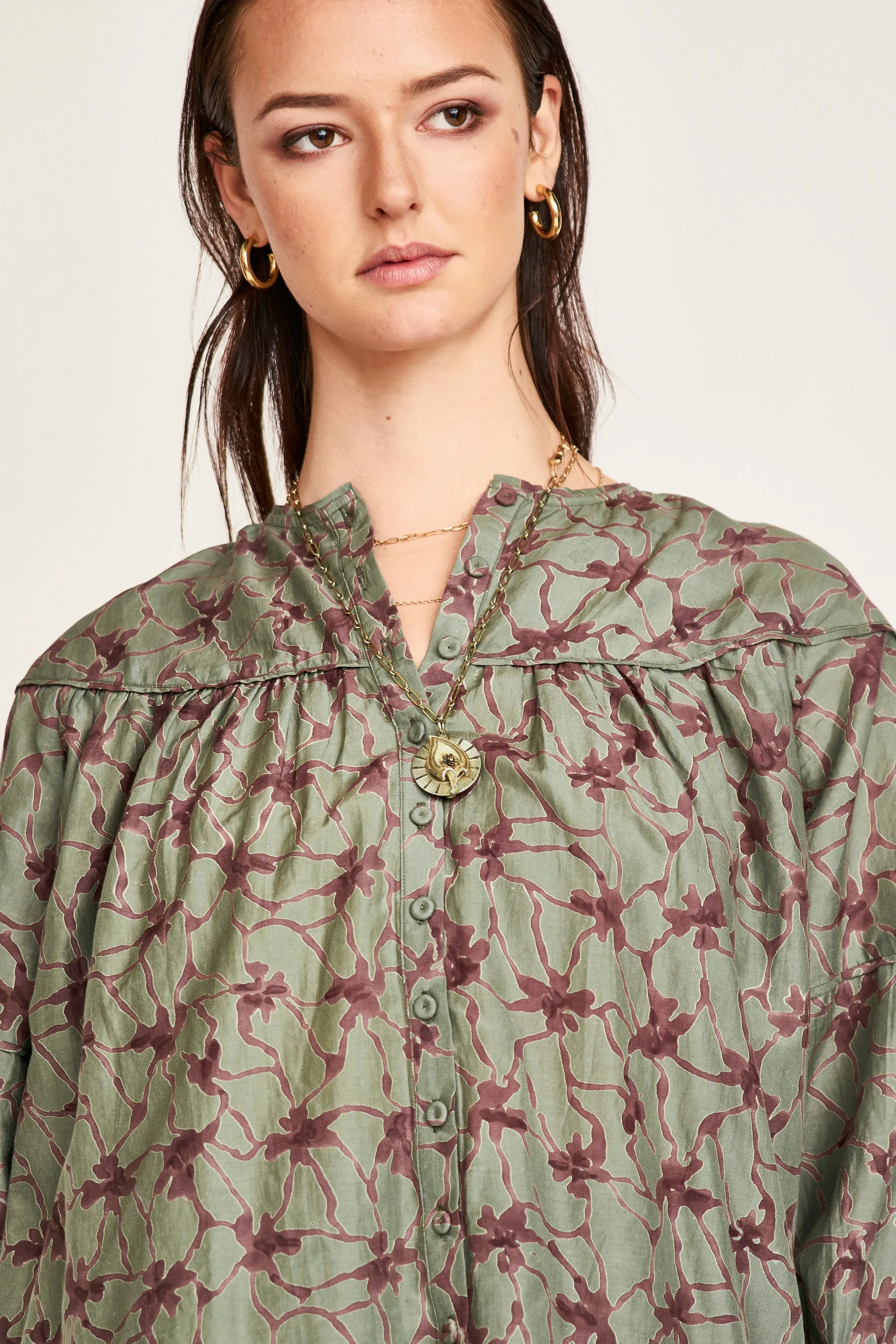 Oslo Blouse in Shadow Kudzu sold by Mirth product image thumbnail 5