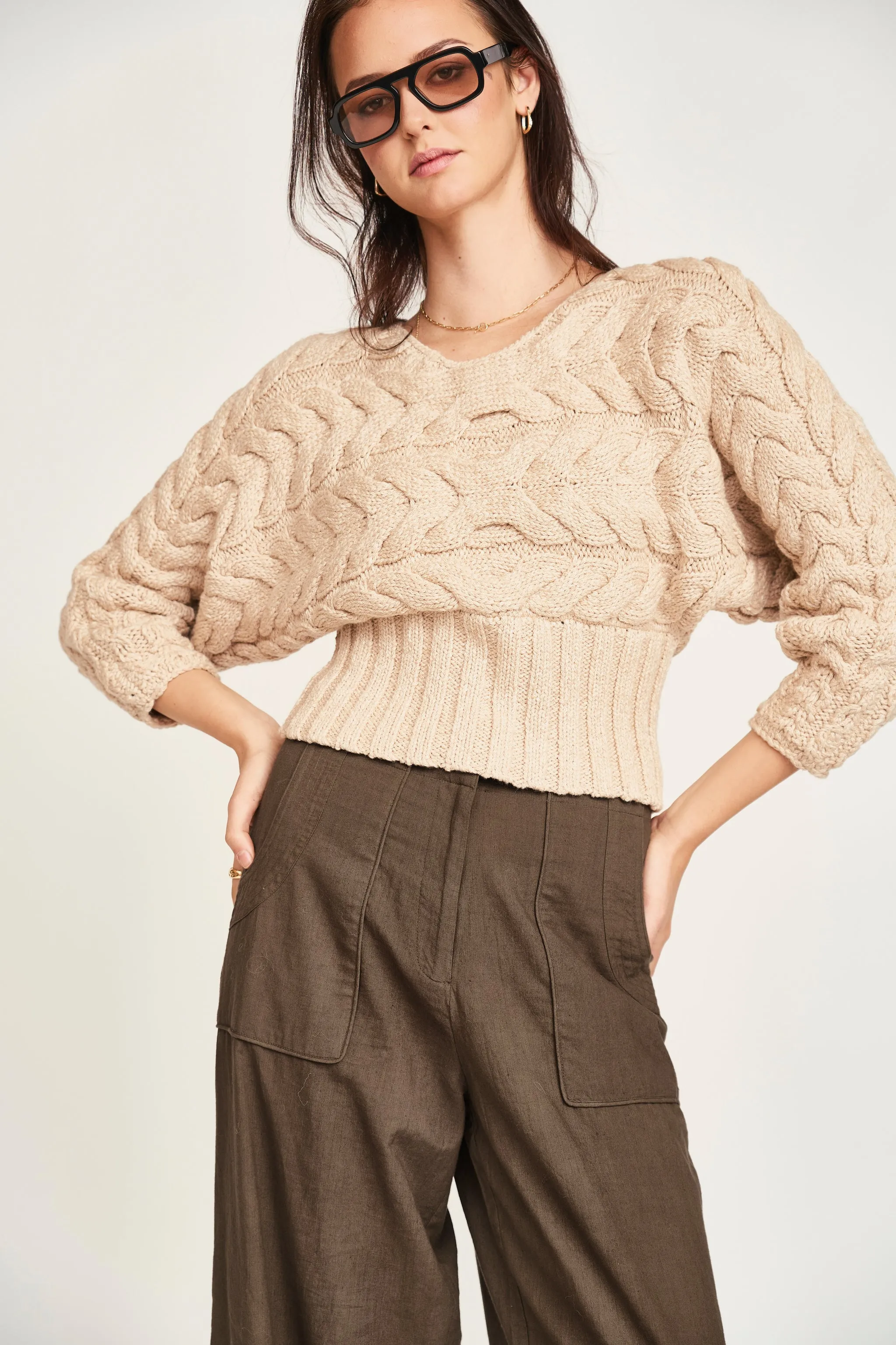 Solvang Dolman Pullover in Oatmeal sold by Mirth product image thumbnail 2