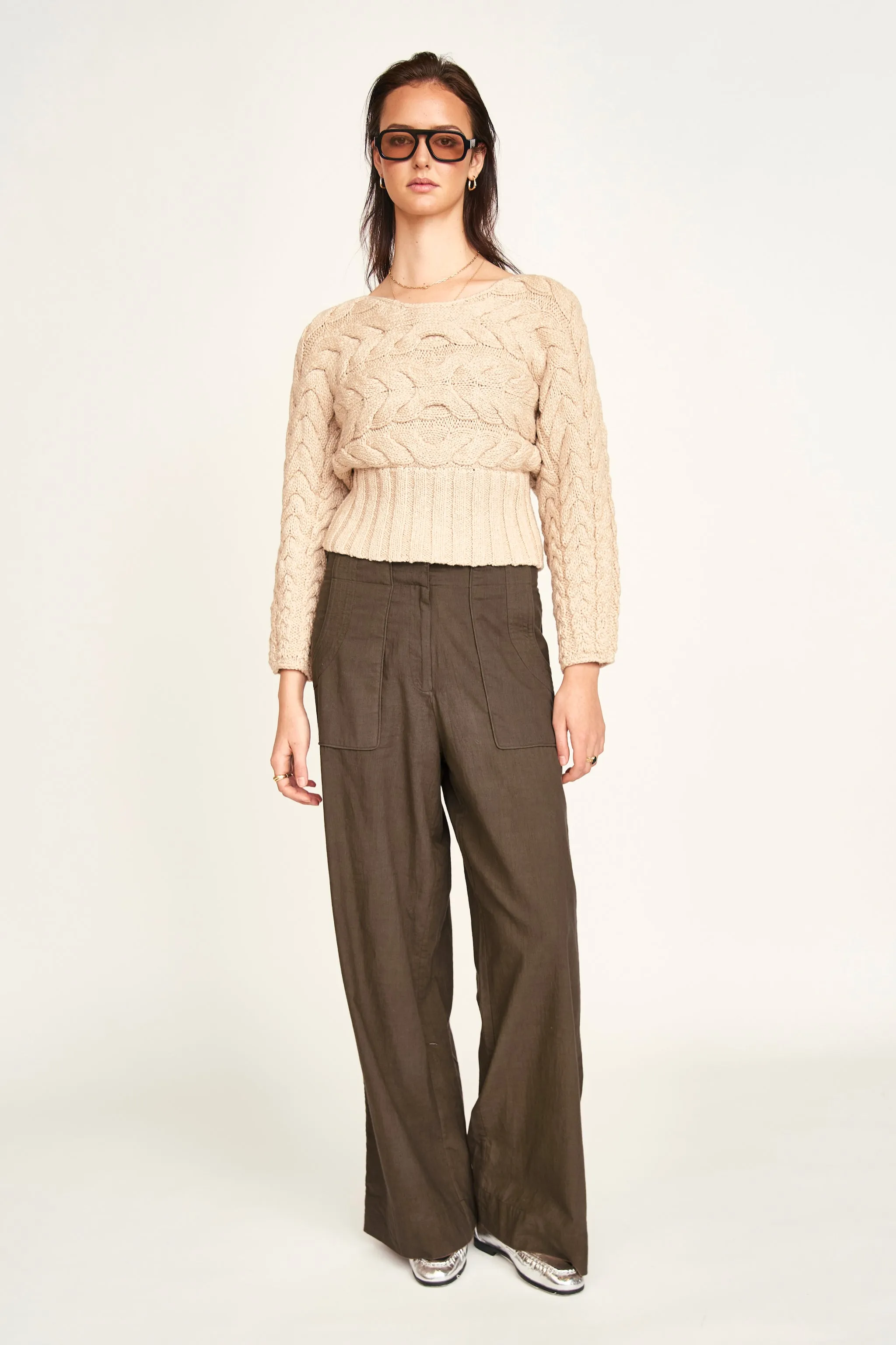 Solvang Dolman Pullover in Oatmeal sold by Mirth