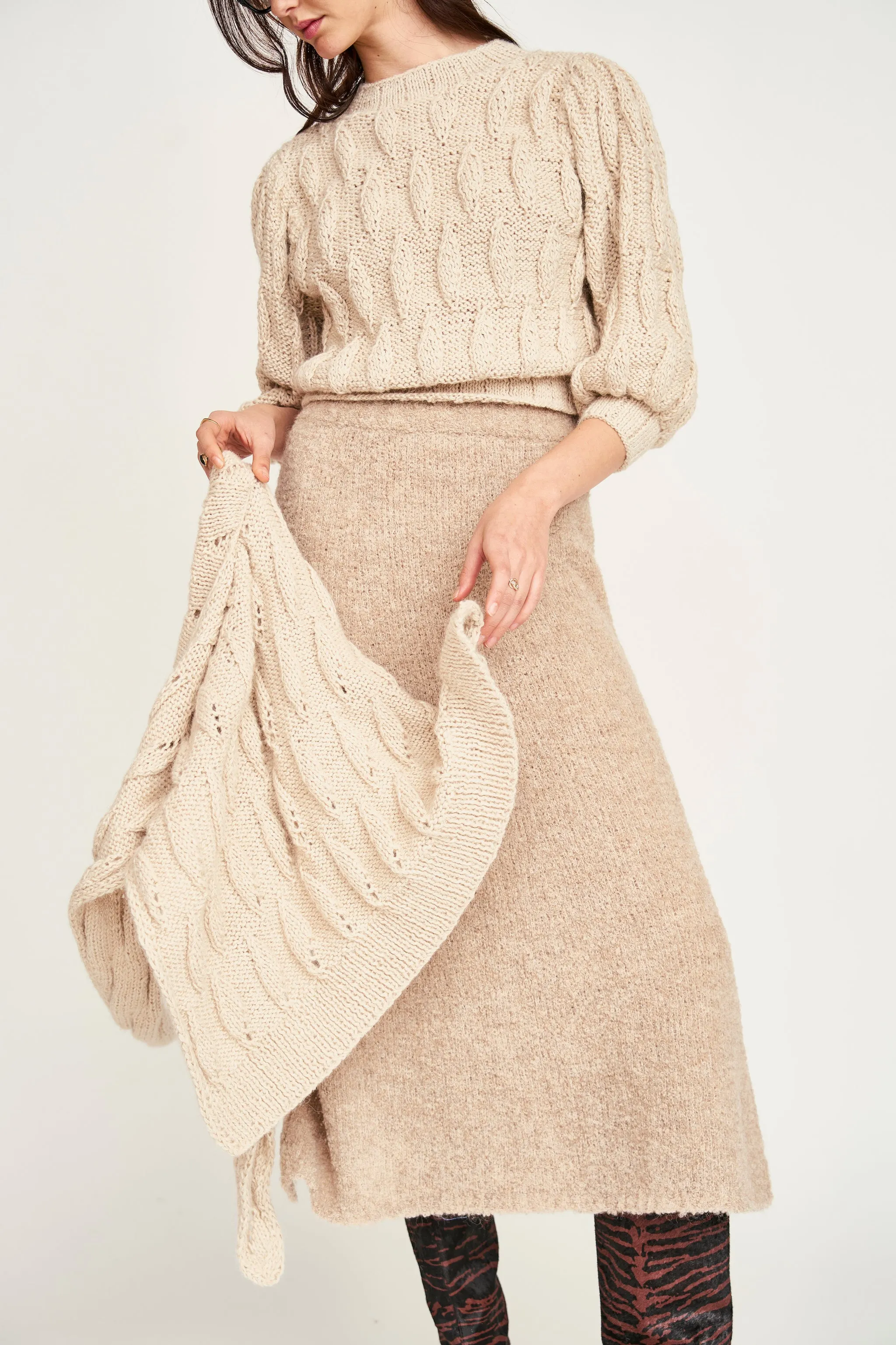 Teardrop Tie Shawl in Sand sold by Mirth product image thumbnail 4