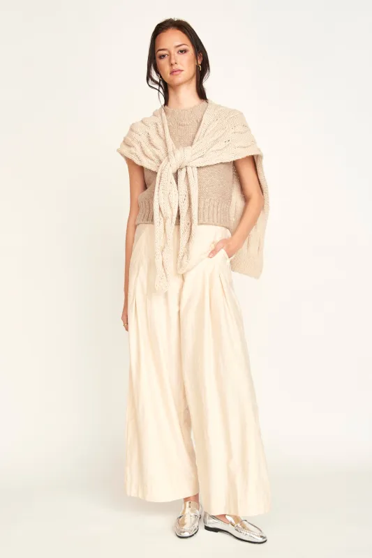 Teardrop Tie Shawl in Sand sold by Mirth