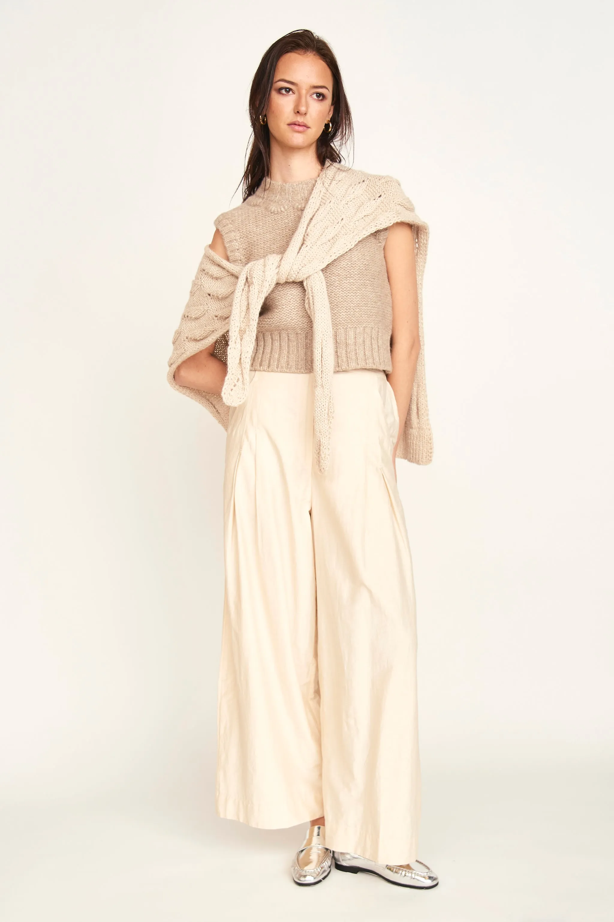 Teardrop Tie Shawl in Sand sold by Mirth product image thumbnail 3