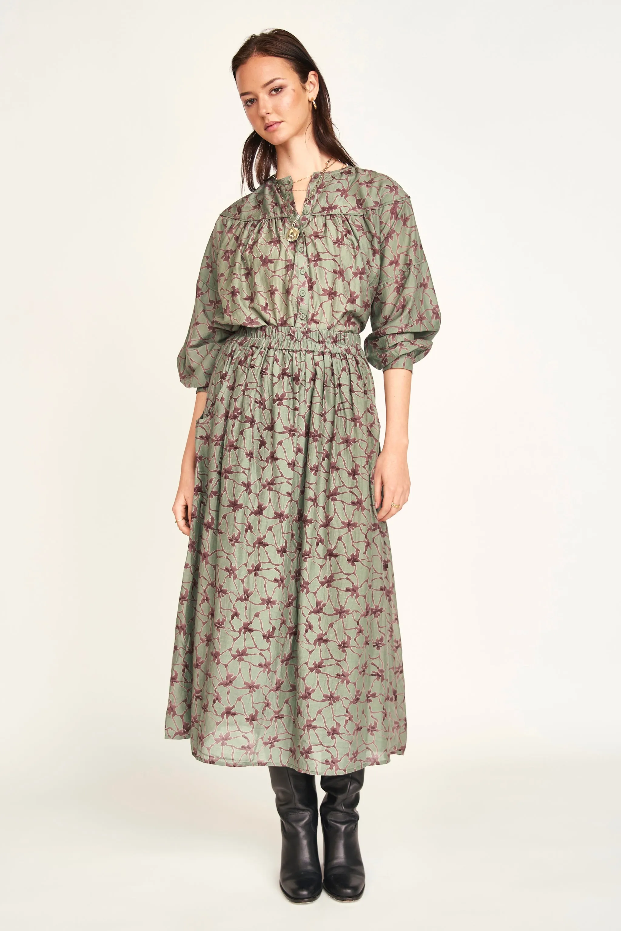 Verona Skirt in Shadow Kudzu sold by Mirth product image thumbnail 5