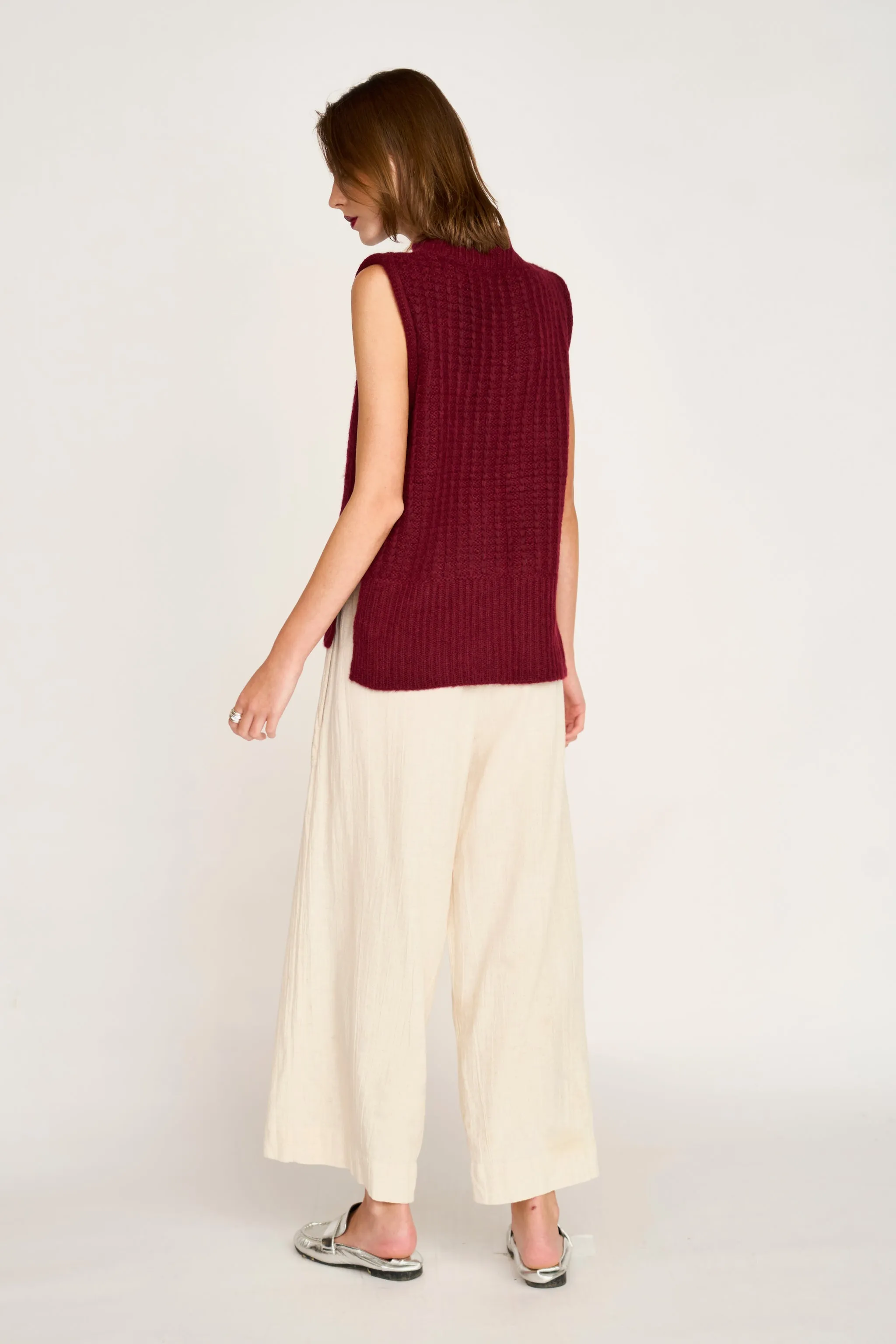 Aspen Sweater Vest in Black Cherry sold by Mirth product image thumbnail 4