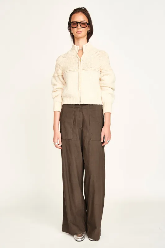 Klosters Zip Sweater in Alabaster sold by Mirth