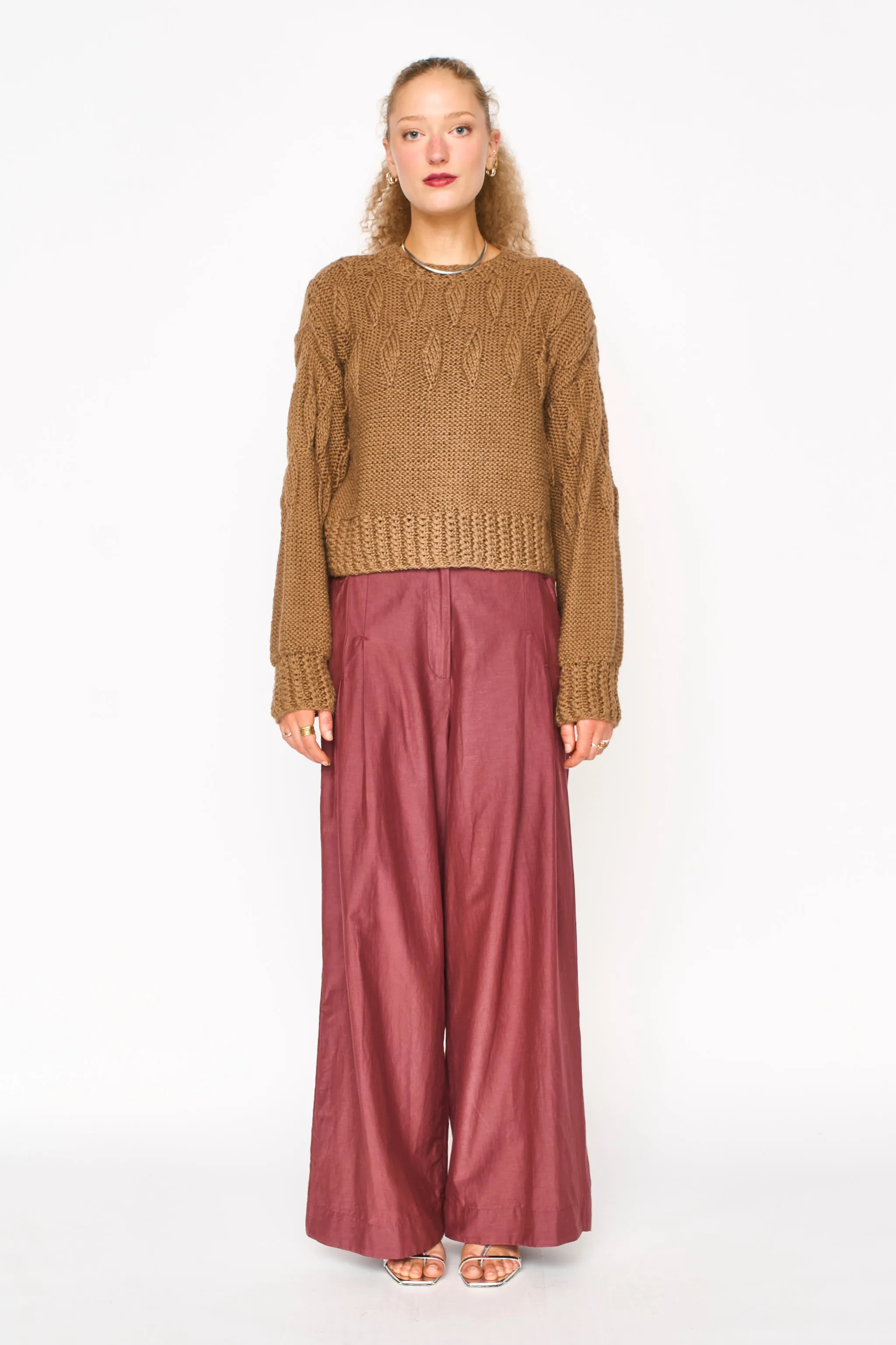 Lecce Wide Leg Pant in Merlot sold by Mirth