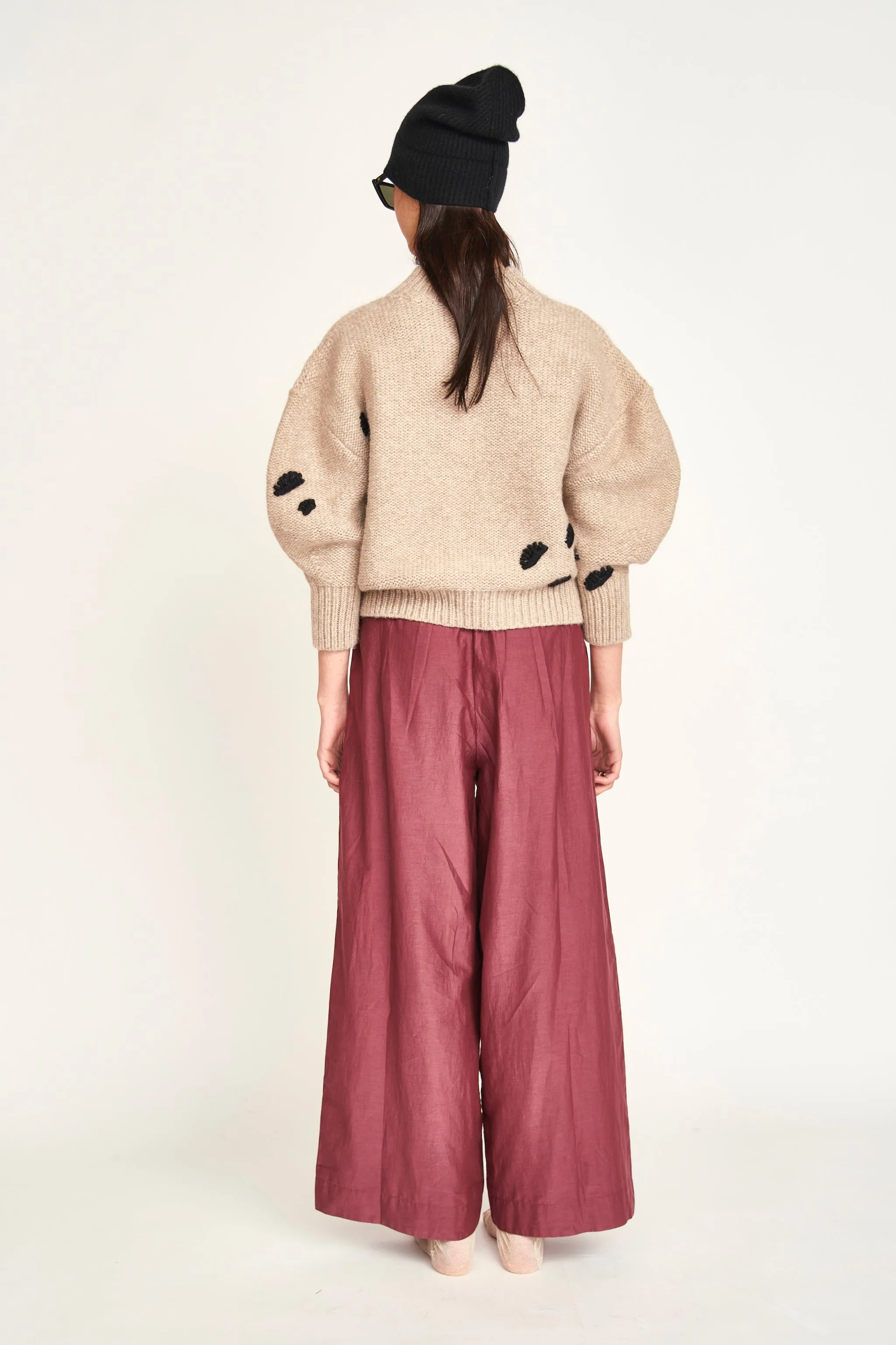 Lecce Wide Leg Pant in Merlot sold by Mirth product image thumbnail 5