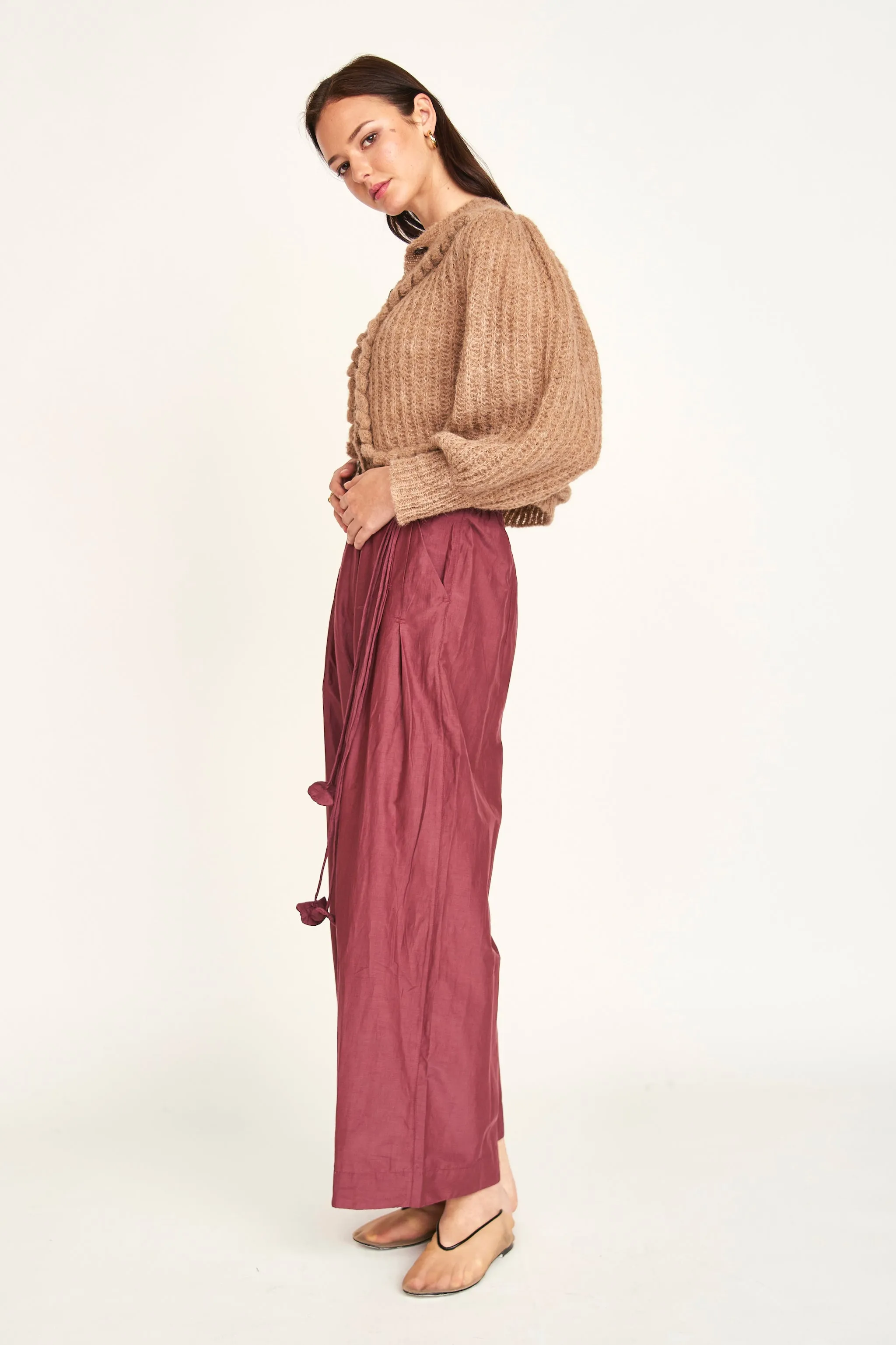Lecce Wide Leg Pant in Merlot sold by Mirth product image thumbnail 4