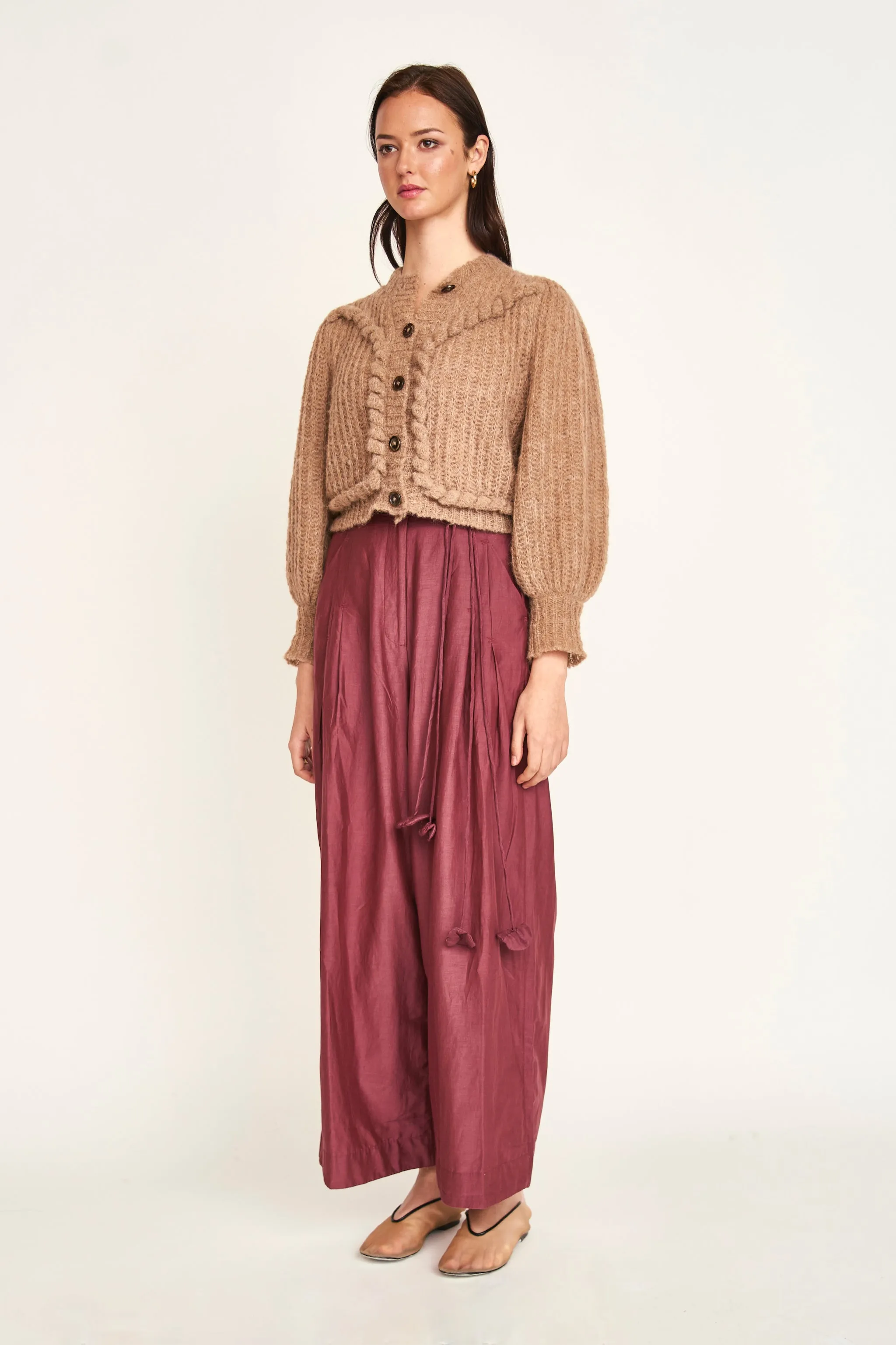 Lecce Wide Leg Pant in Merlot sold by Mirth product image thumbnail 3
