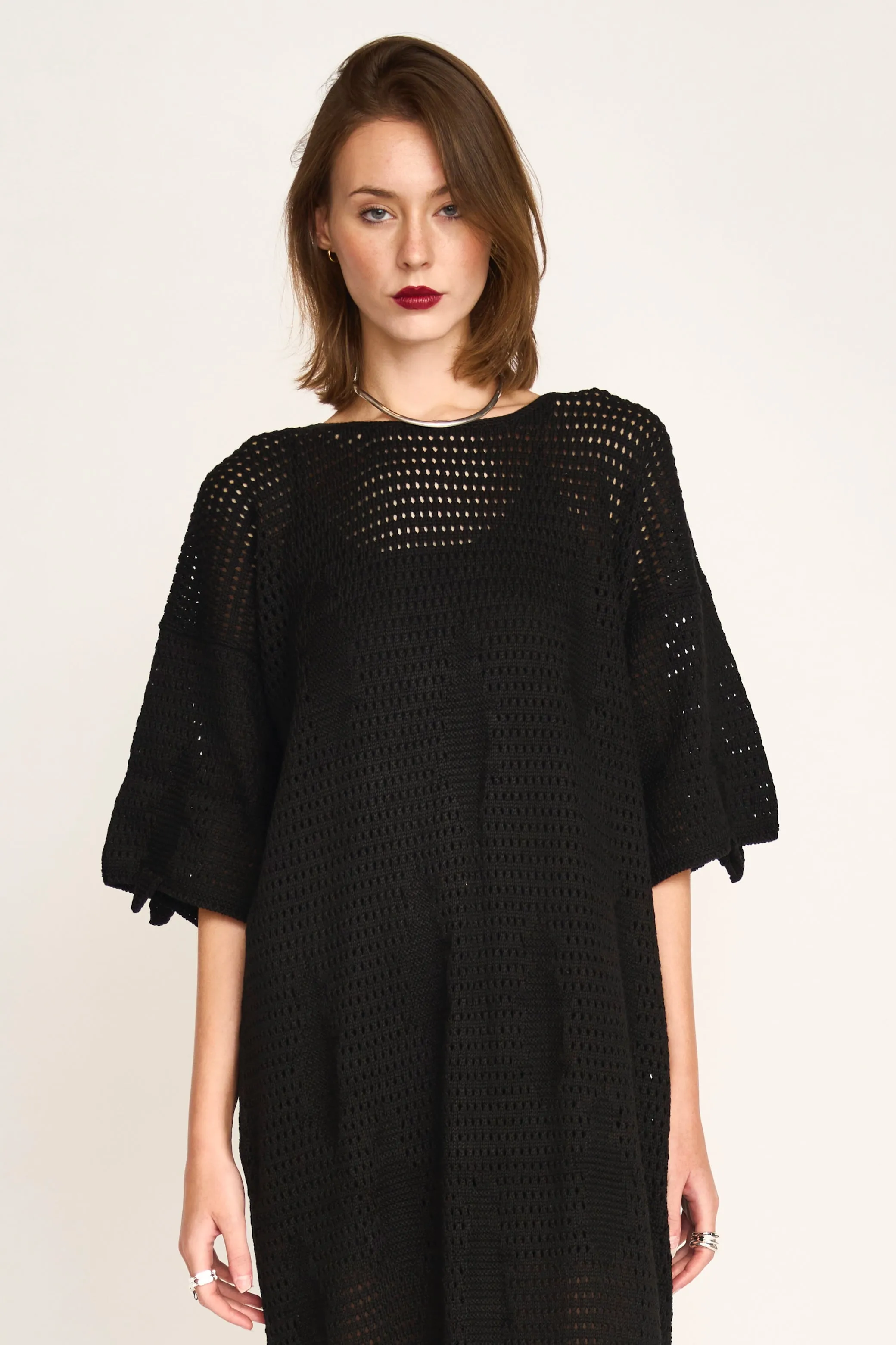 Madagascar Pointelle Dress in Black sold by Mirth product image thumbnail 2