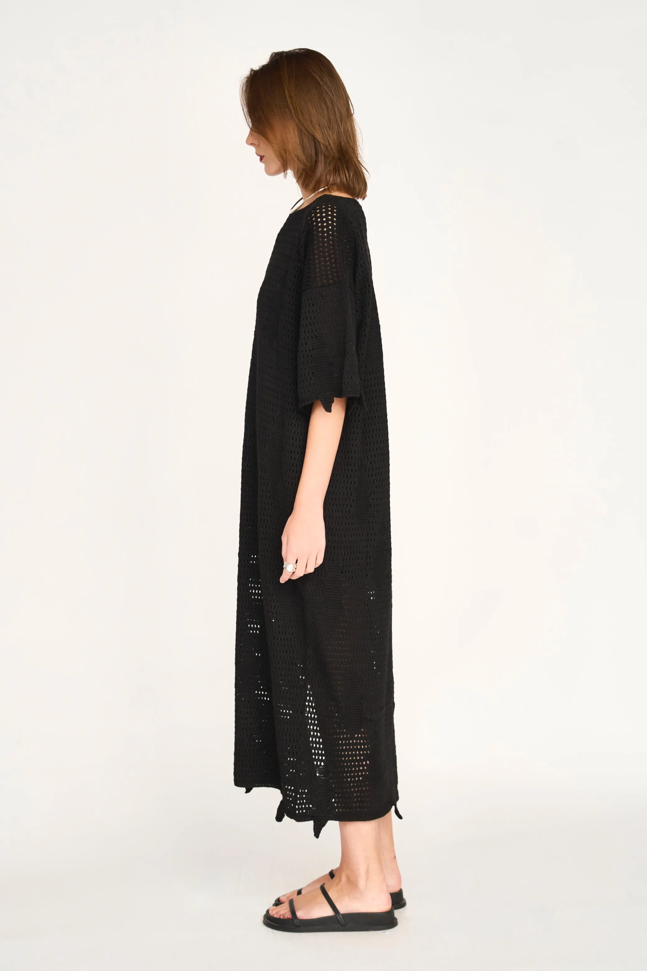 Madagascar Pointelle Dress in Black sold by Mirth product image thumbnail 3