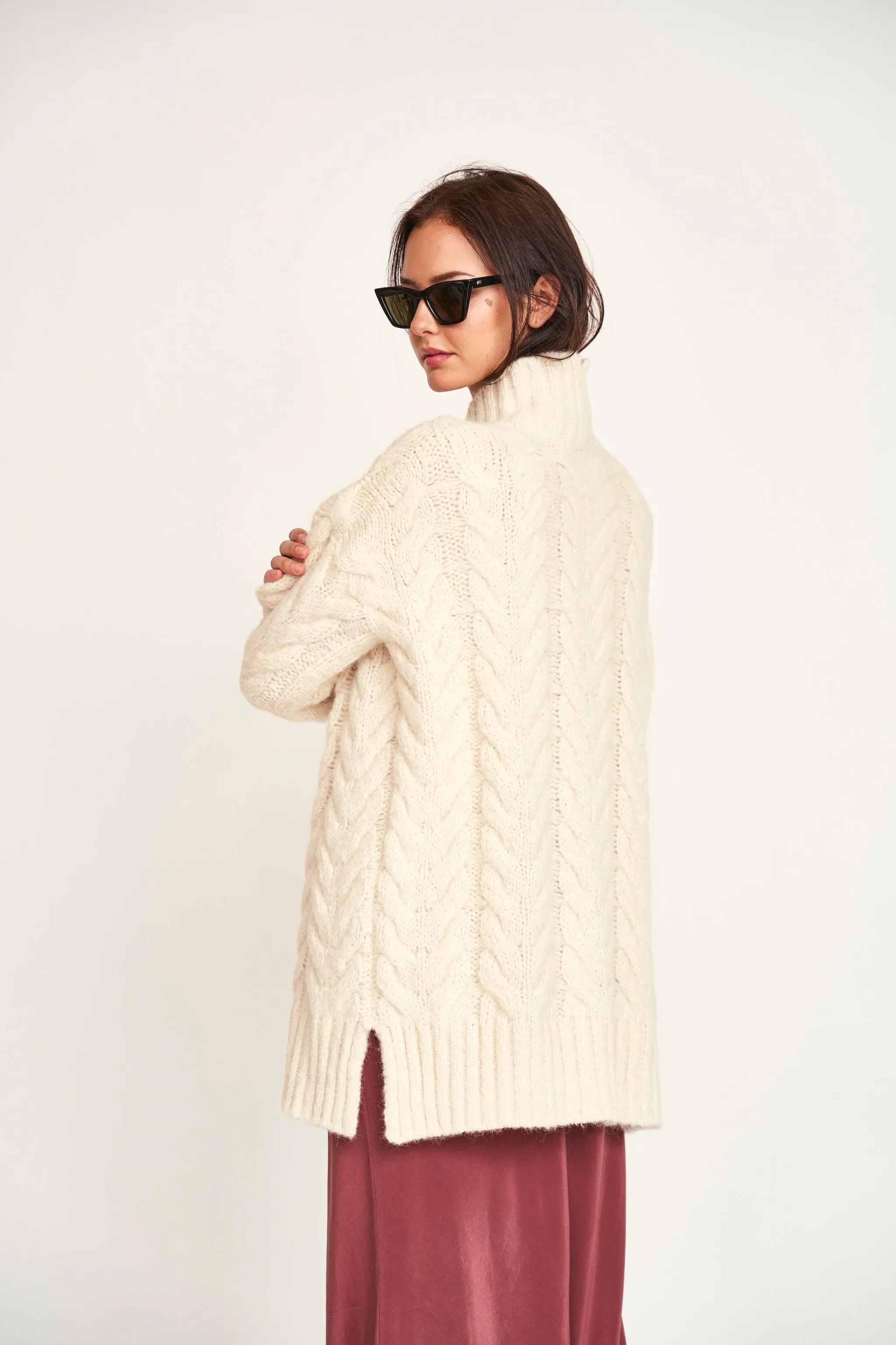 Salida Cable Turtleneck in Alabaster sold by Mirth product image thumbnail 5
