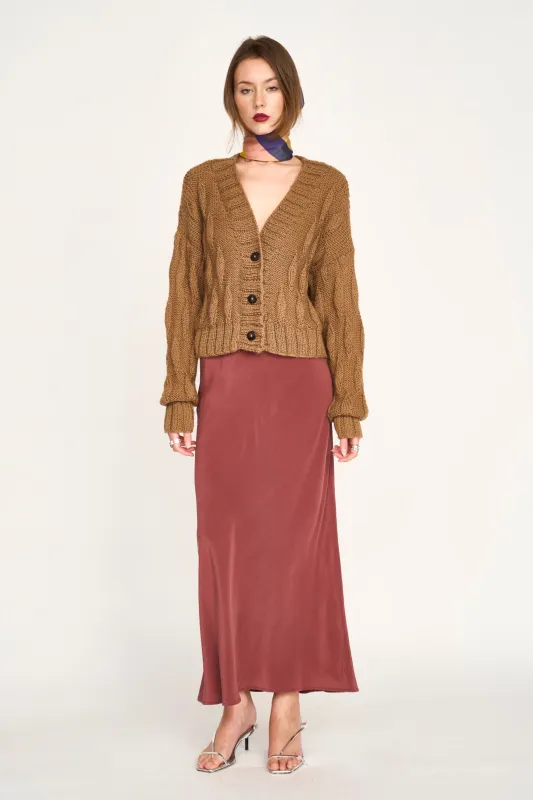 Wimberley Teardrop Cardigan in Rust made by Mirth