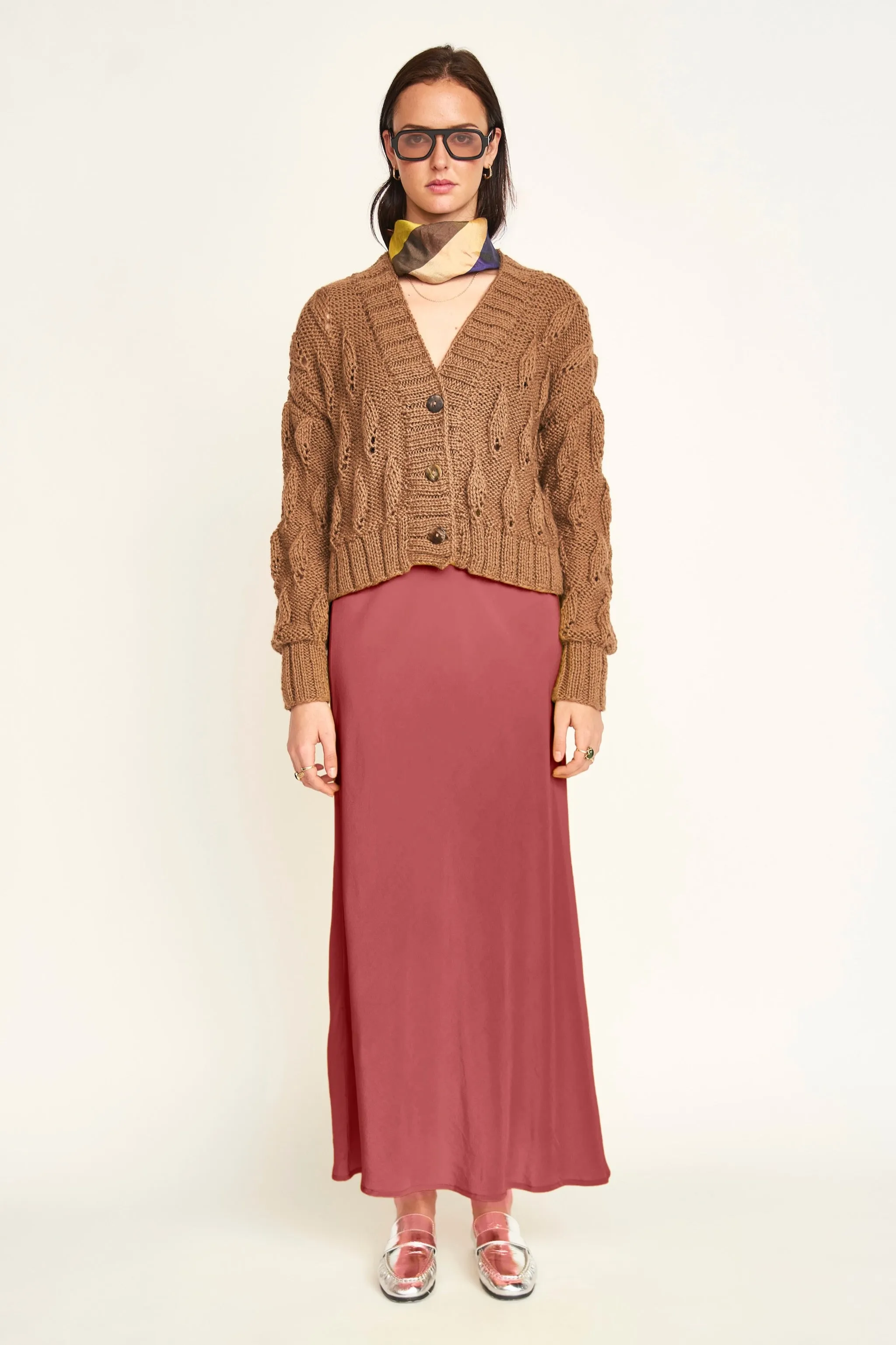 Wimberley Teardrop Cardigan in Rust sold by Mirth product image thumbnail 3