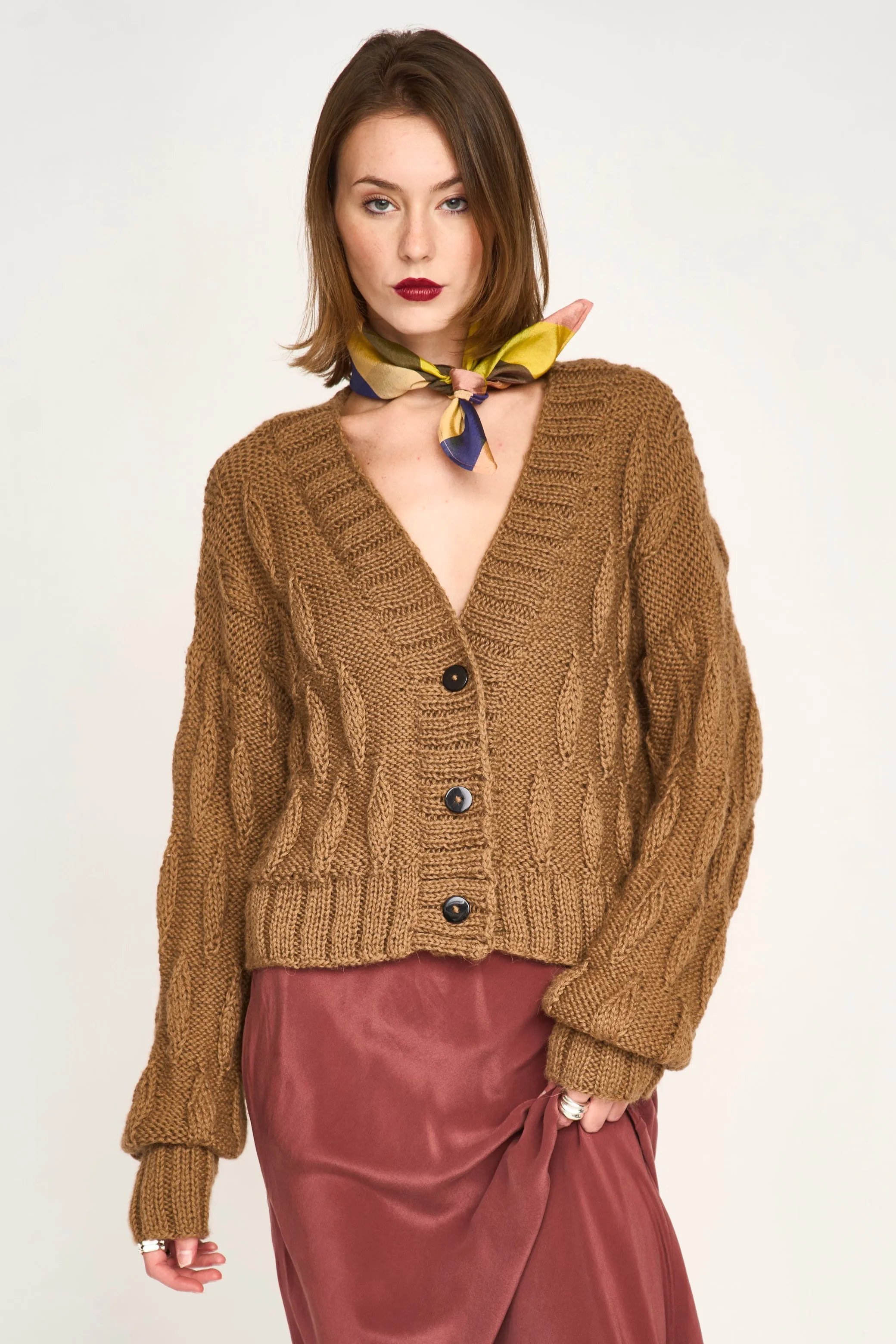 Wimberley Teardrop Cardigan in Rust sold by Mirth product image thumbnail 5