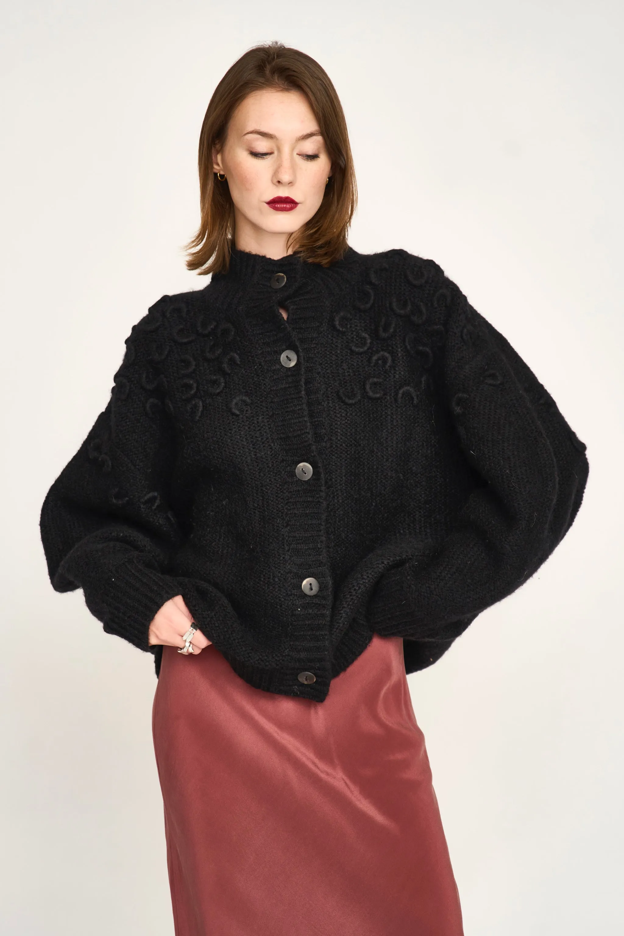 Cusco Croissant Cardigan in Black sold by Mirth product image thumbnail 2
