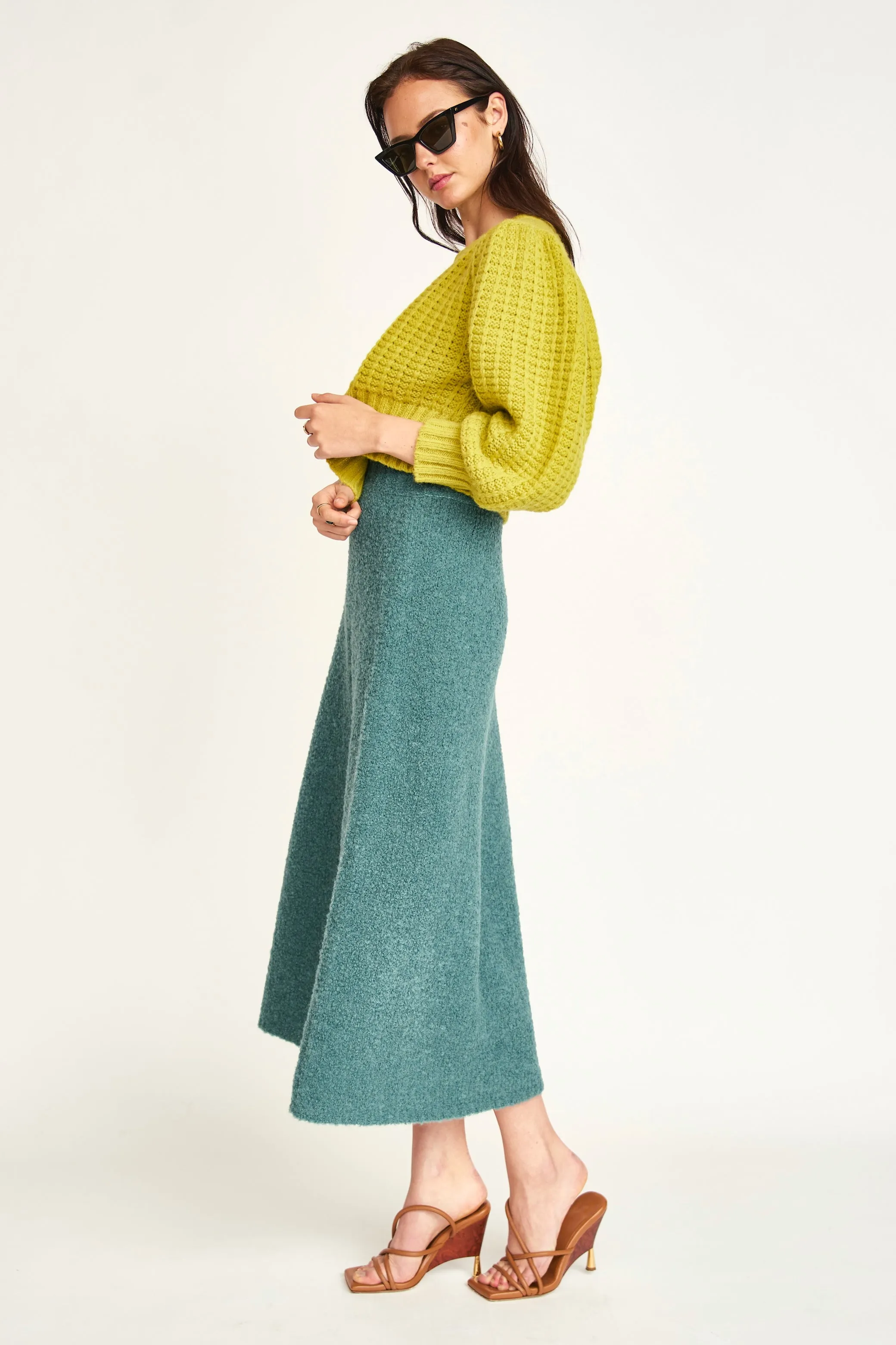 Estes Boucle Skirt in Spruce sold by Mirth product image thumbnail 3