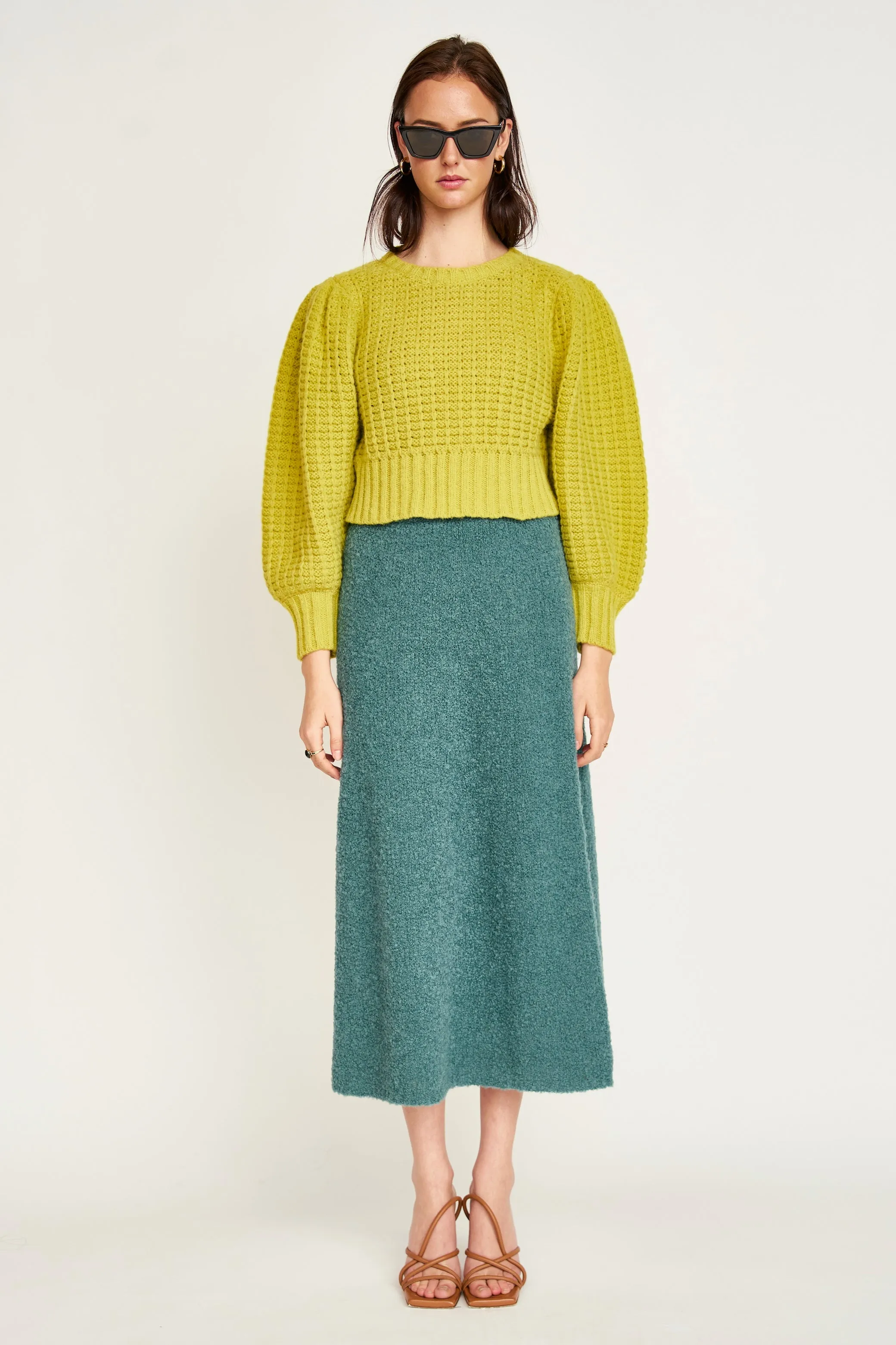 Valmorel Puff Sleeve Pullover in Citronelle sold by Mirth