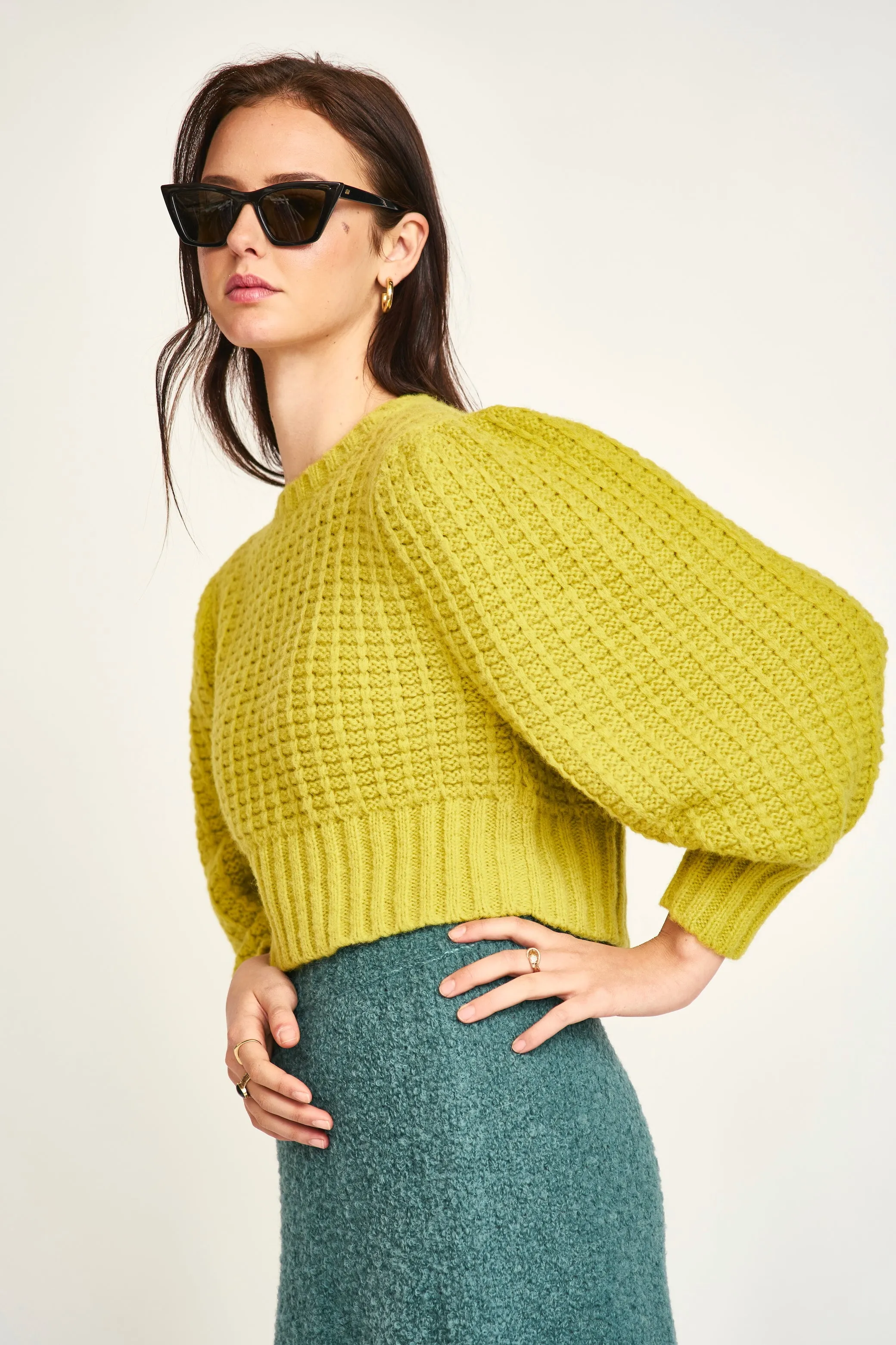 Valmorel Puff Sleeve Pullover in Citronelle sold by Mirth product image thumbnail 2