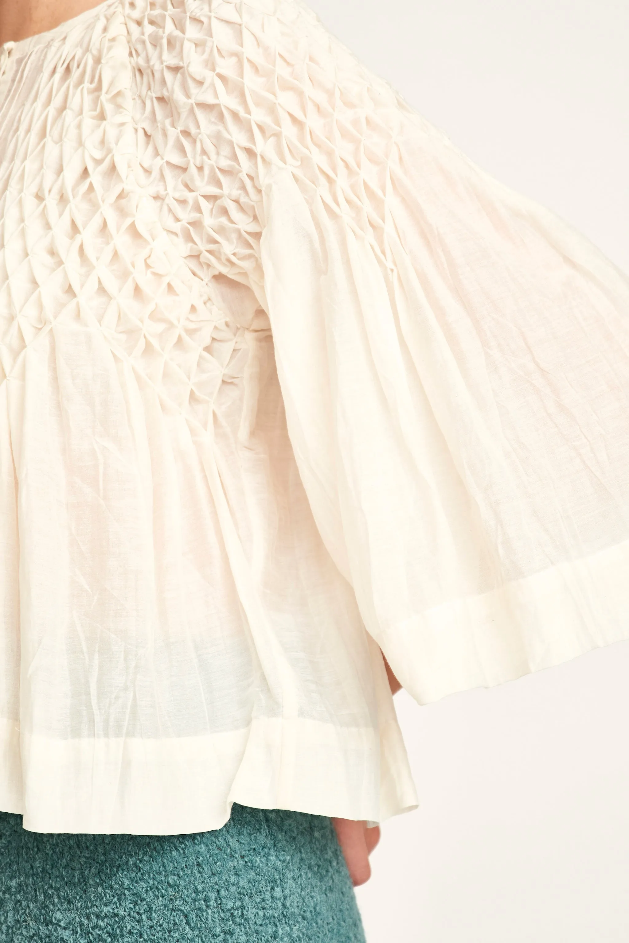 Ynez Hand Smocked Blouse in Cream sold by Mirth product image thumbnail 2