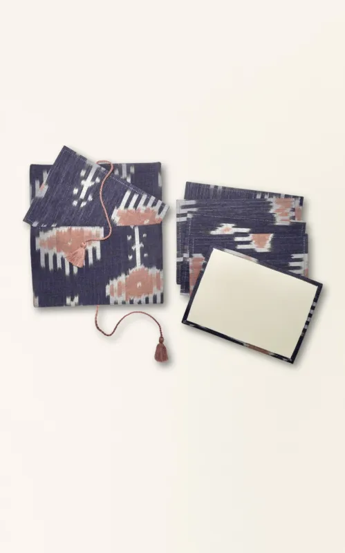 Notecard Set in Navy Ikat sold by Mirth