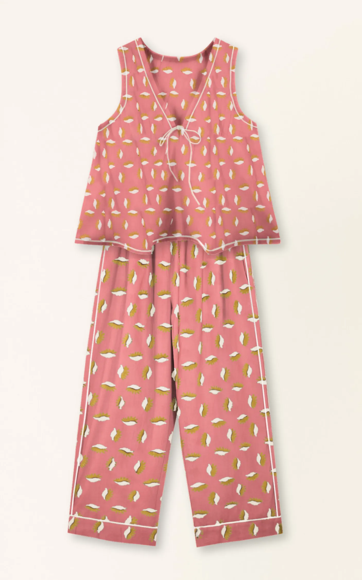 Pajama Pant & Camisole Set in Coral Reef sold by Mirth