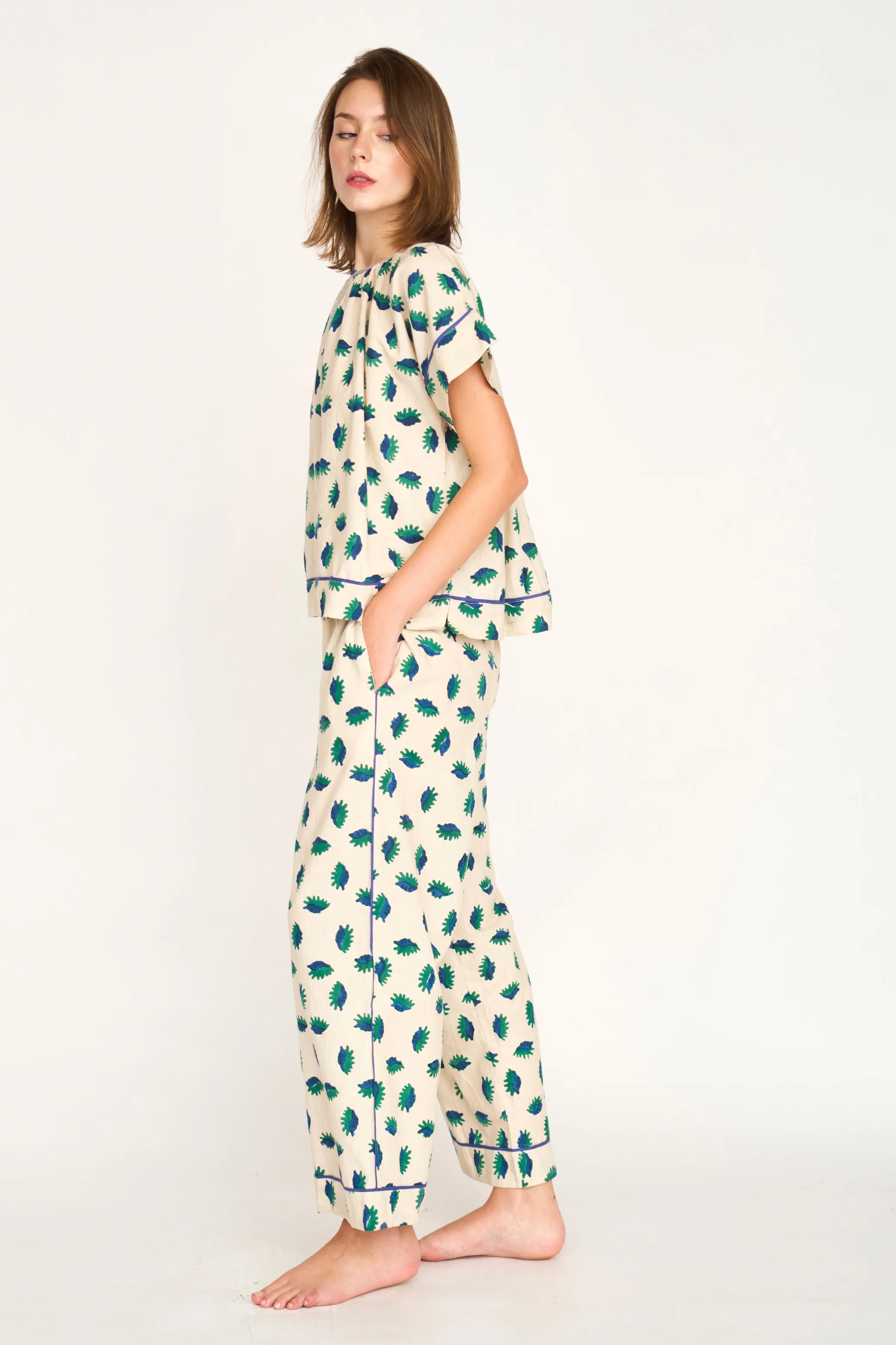 Pajama Pant Set in Tide Pool (Ships mid-December) sold by Mirth product image thumbnail 4