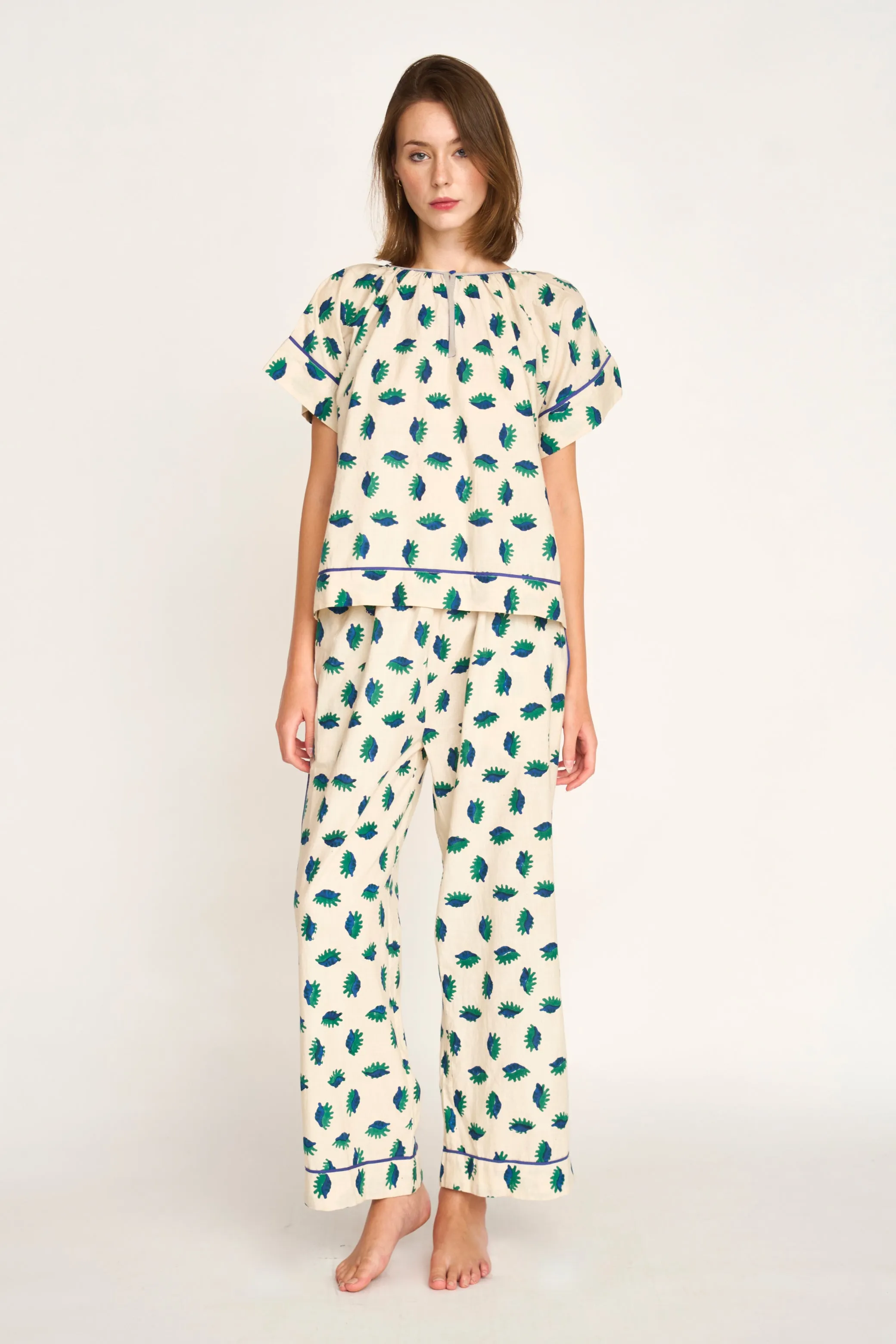 Pajama Pant Set in Tide Pool (Ships mid-December) sold by Mirth product image thumbnail 2