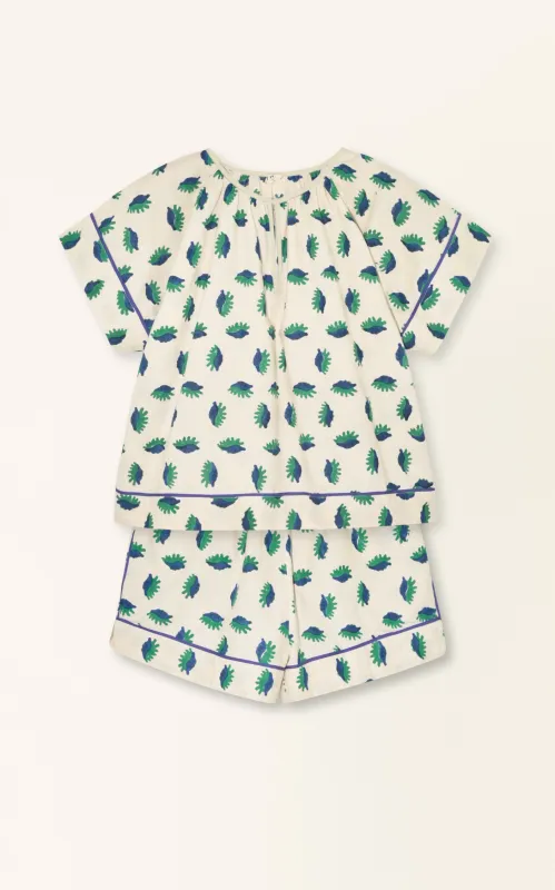 Pajama Short Set in Tide Pool (Ships early December) sold by Mirth