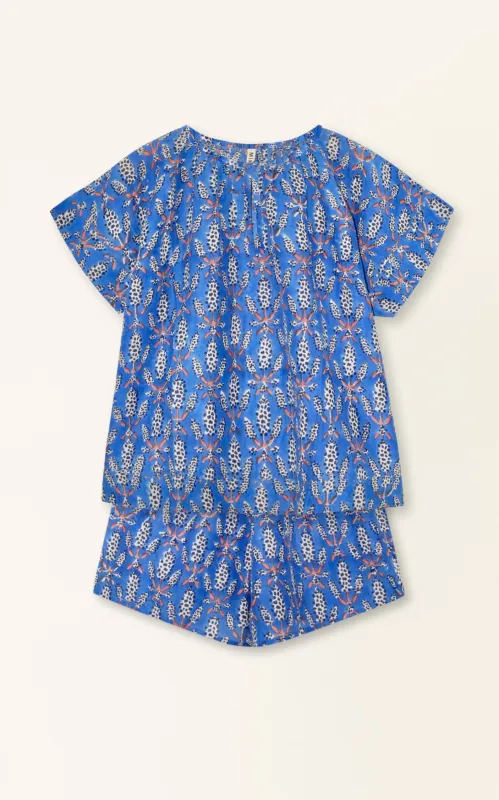 Pajama Tap Short Set in Bluebonnet (Ships early December) sold by Mirth