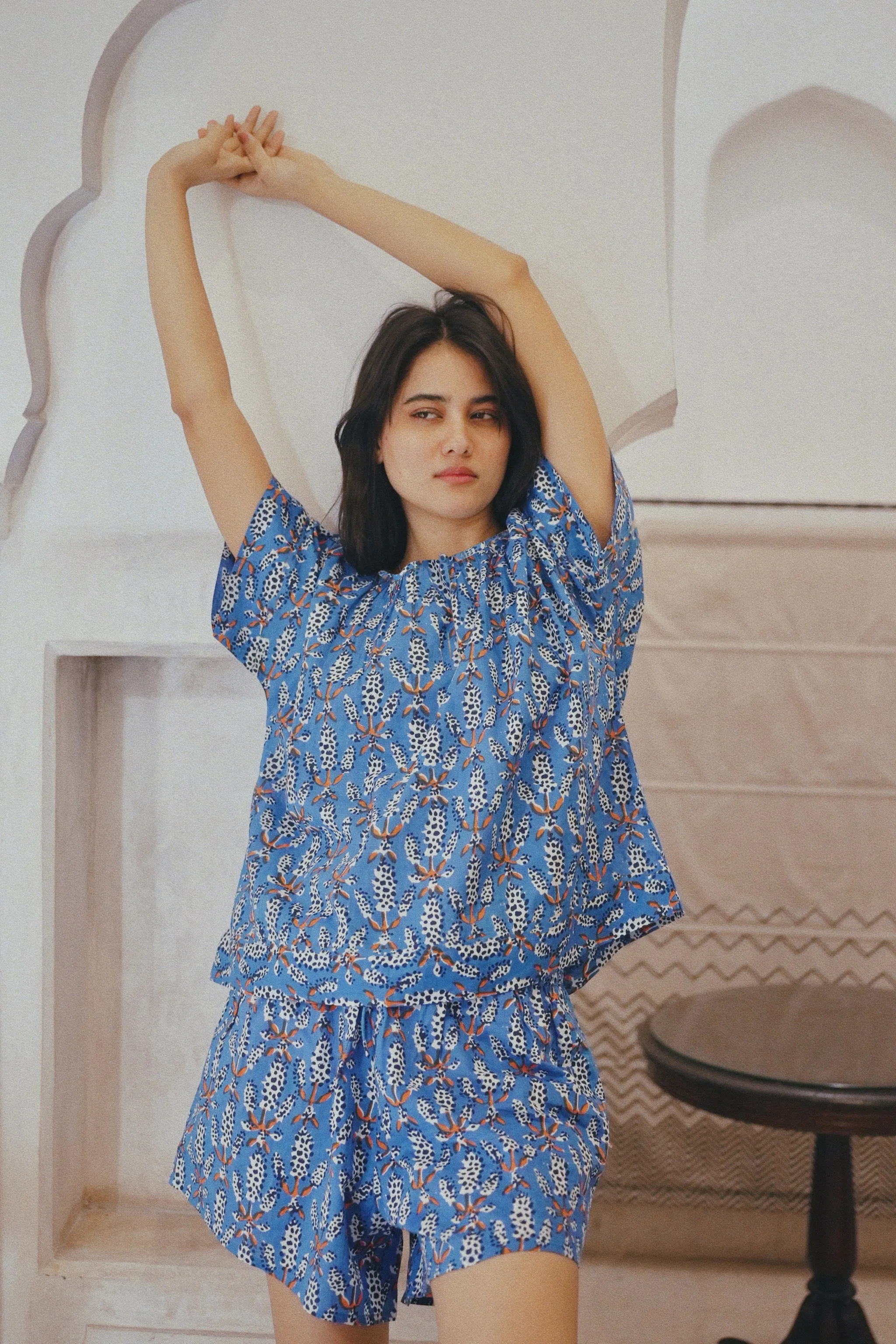 Pajama Tap Short Set in Bluebonnet (Ships early December) sold by Mirth product image thumbnail 3