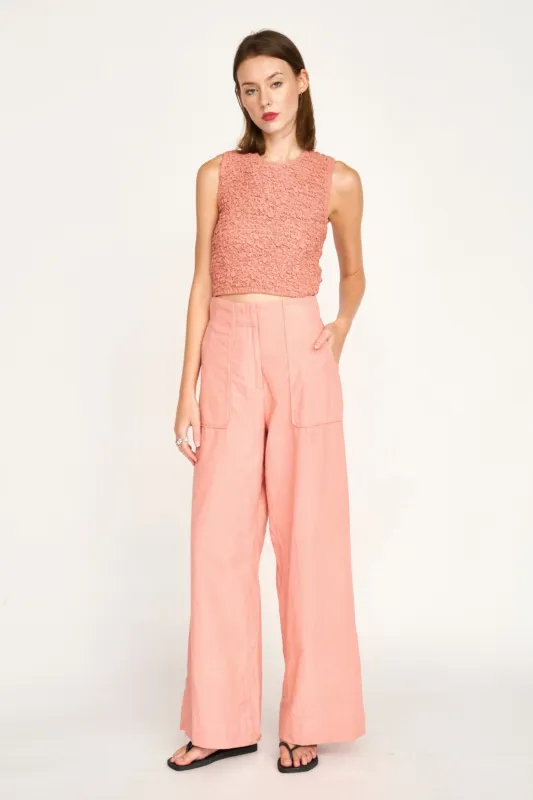 Lucia Smocked Top in Pomelo sold by Mirth