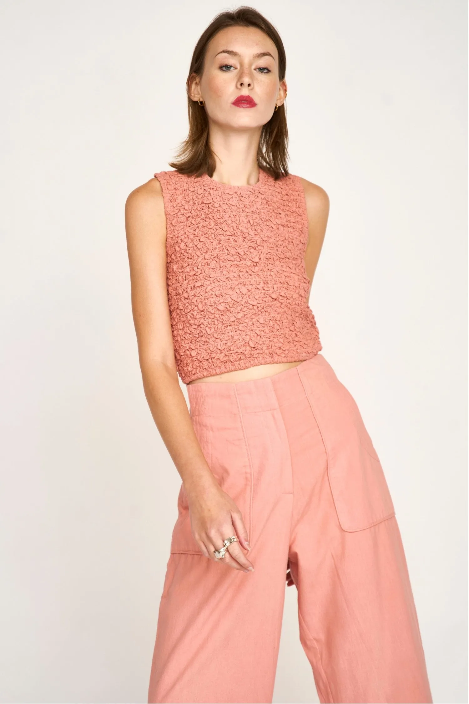 Lucia Smocked Top in Pomelo sold by Mirth product image thumbnail 5