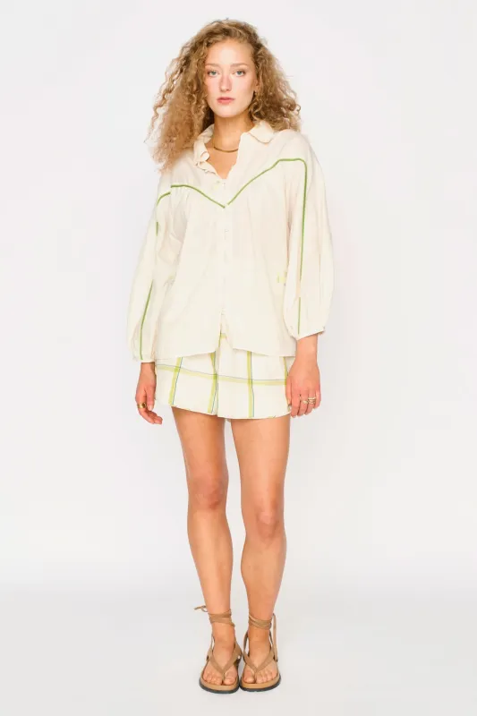 Midland Top in Lime Jamdani sold by Mirth