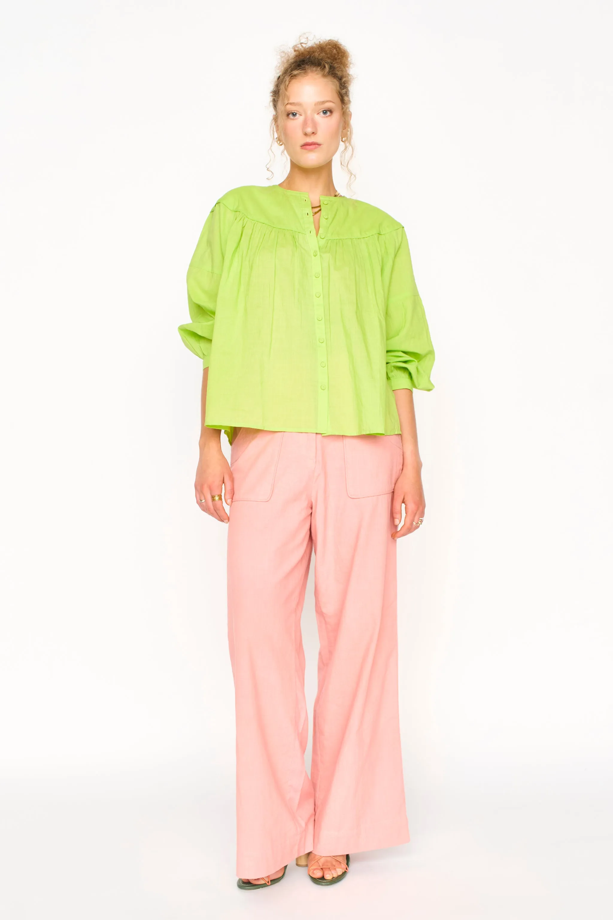 Oslo Blouse in Key Lime sold by Mirth