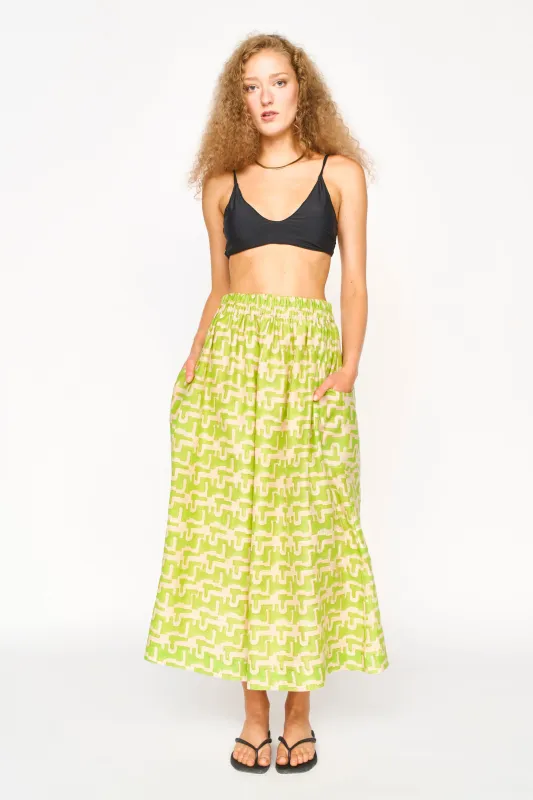 Verona Skirt in Lime Popova sold by Mirth