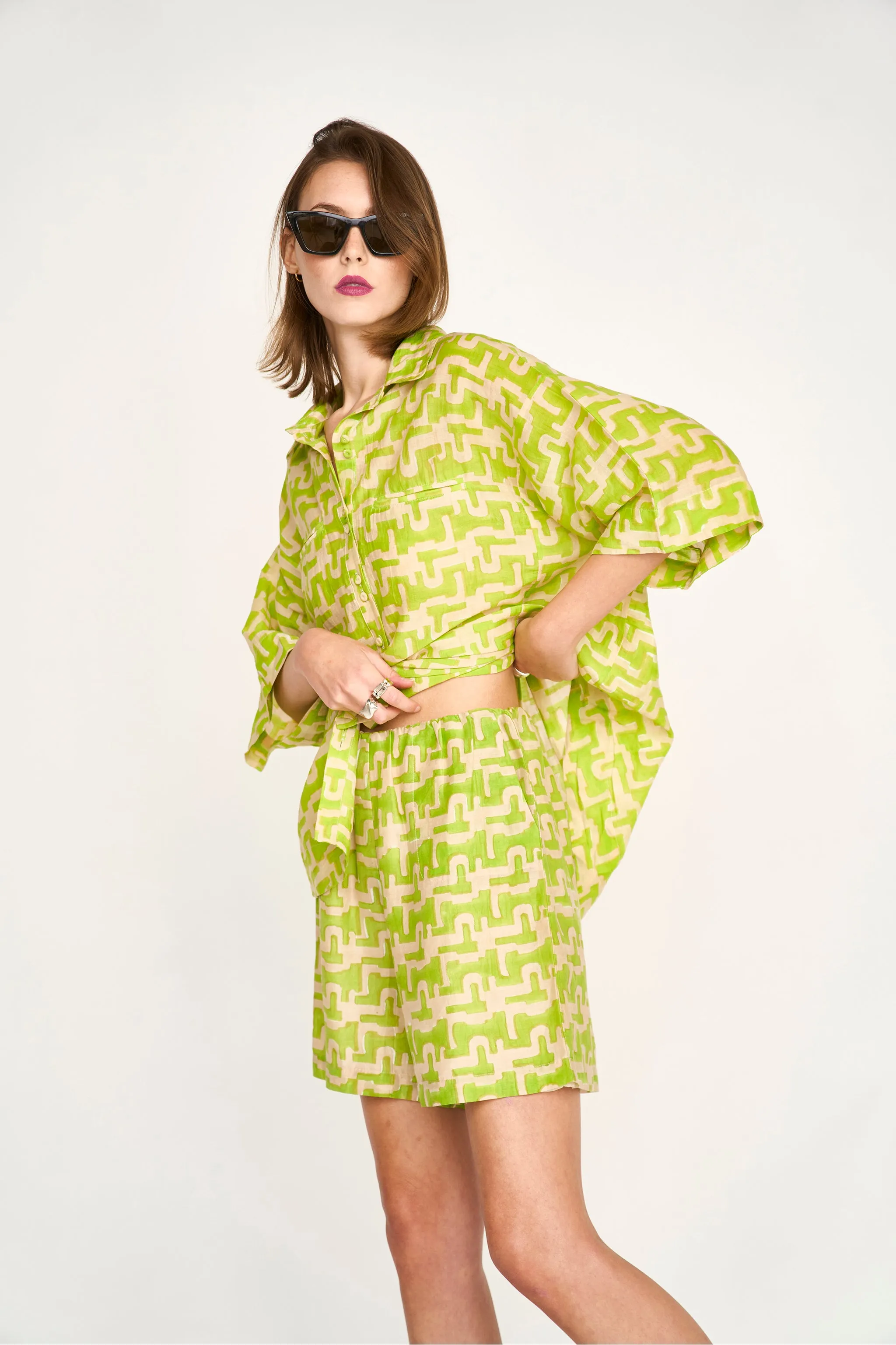 Woodstock Short in Lime Popova sold by Mirth product image thumbnail 4