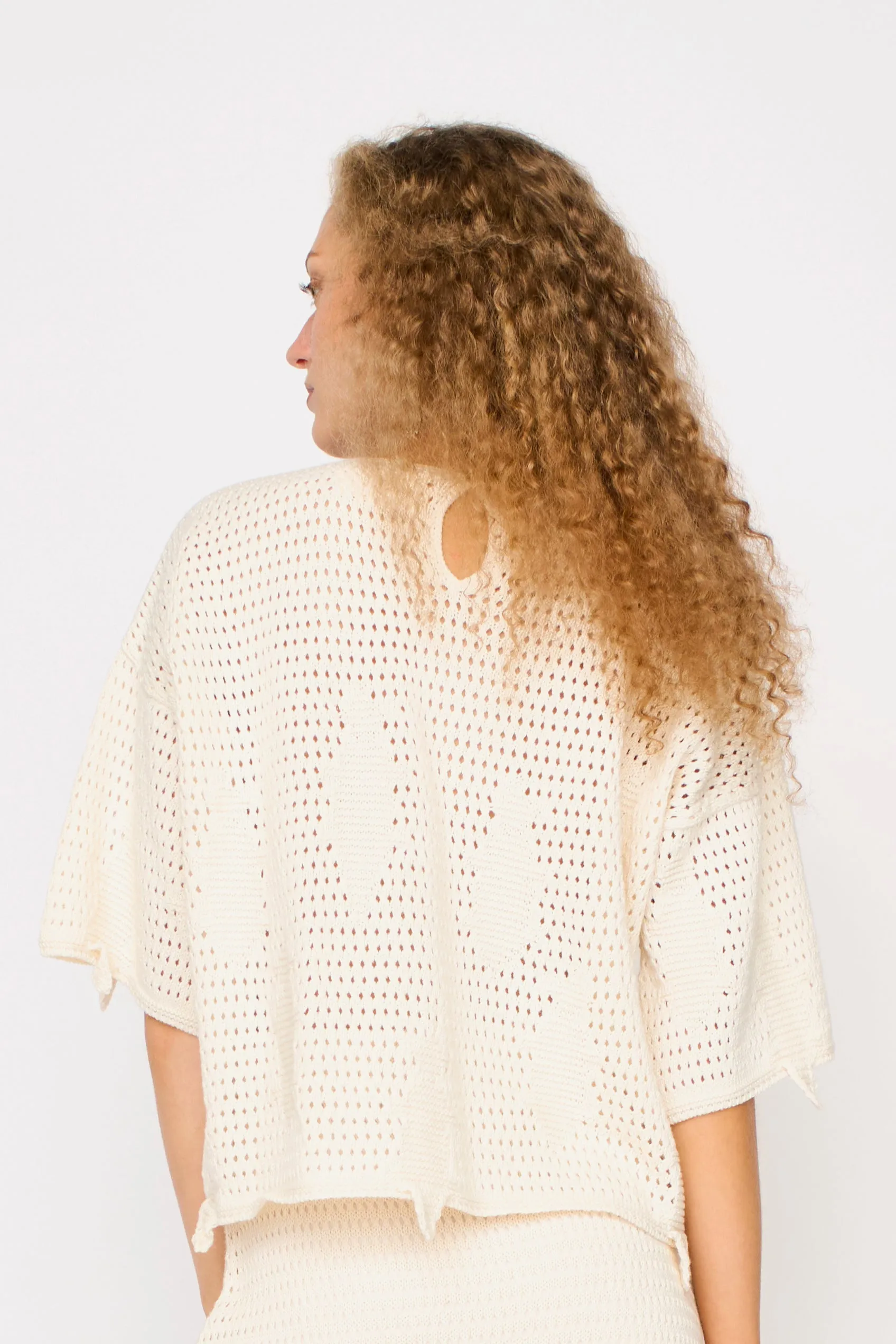 Lokaro Pointelle Top in Bone sold by Mirth product image thumbnail 4