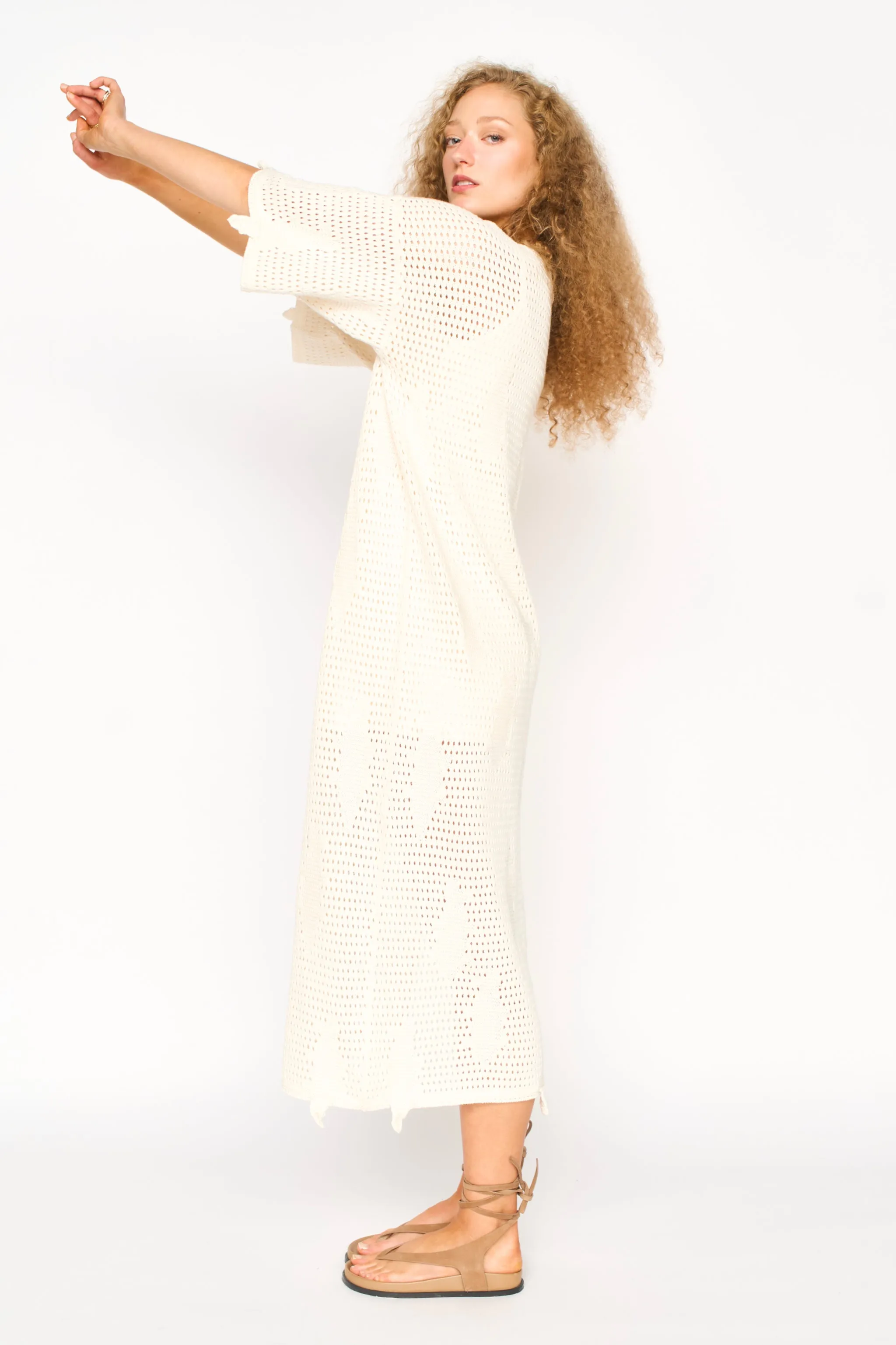 Madagascar Pointelle Dress in Bone sold by Mirth product image thumbnail 3