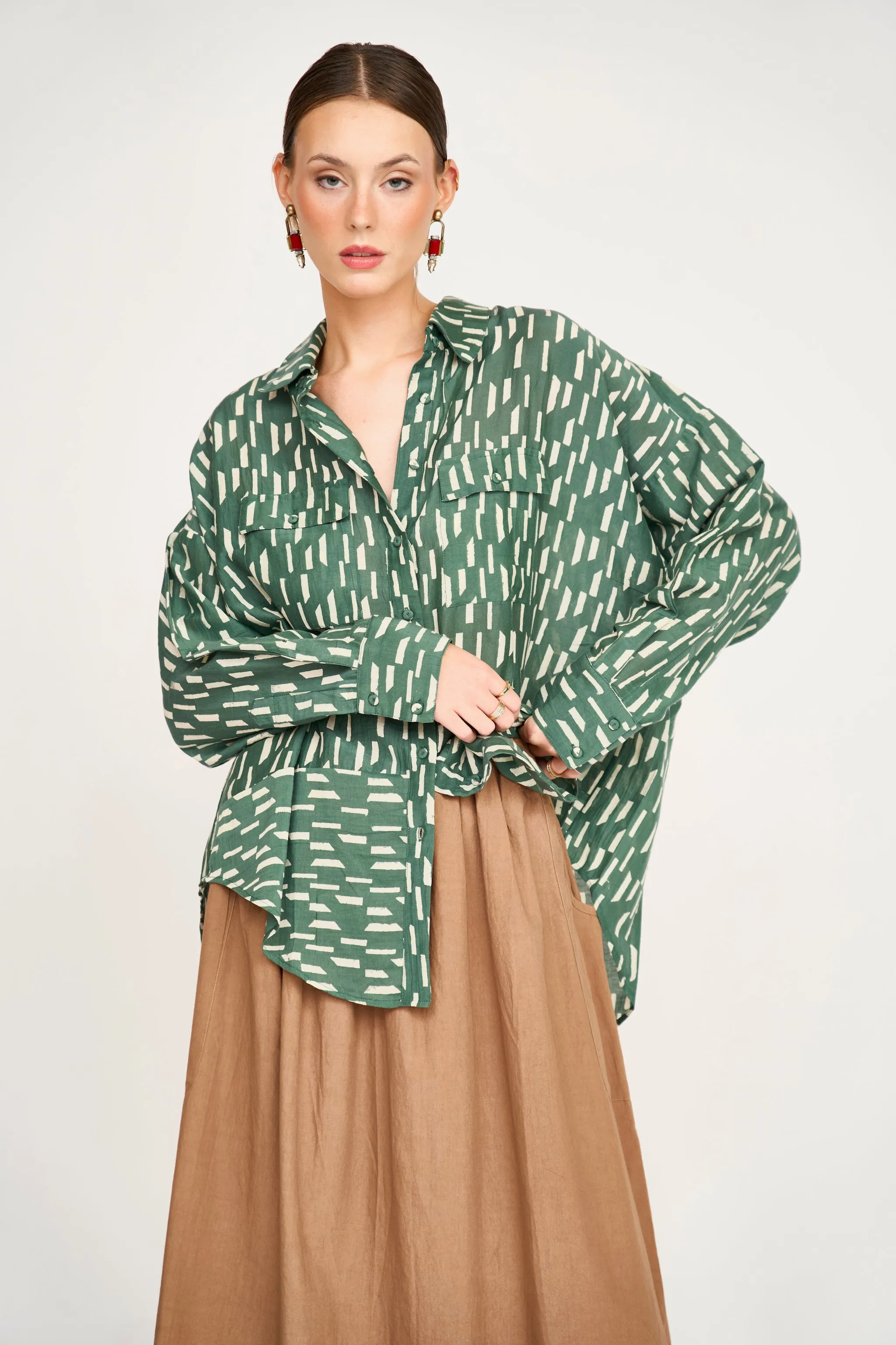 Kyoto Shirt in Verdure Rainfall sold by Mirth product image thumbnail 2