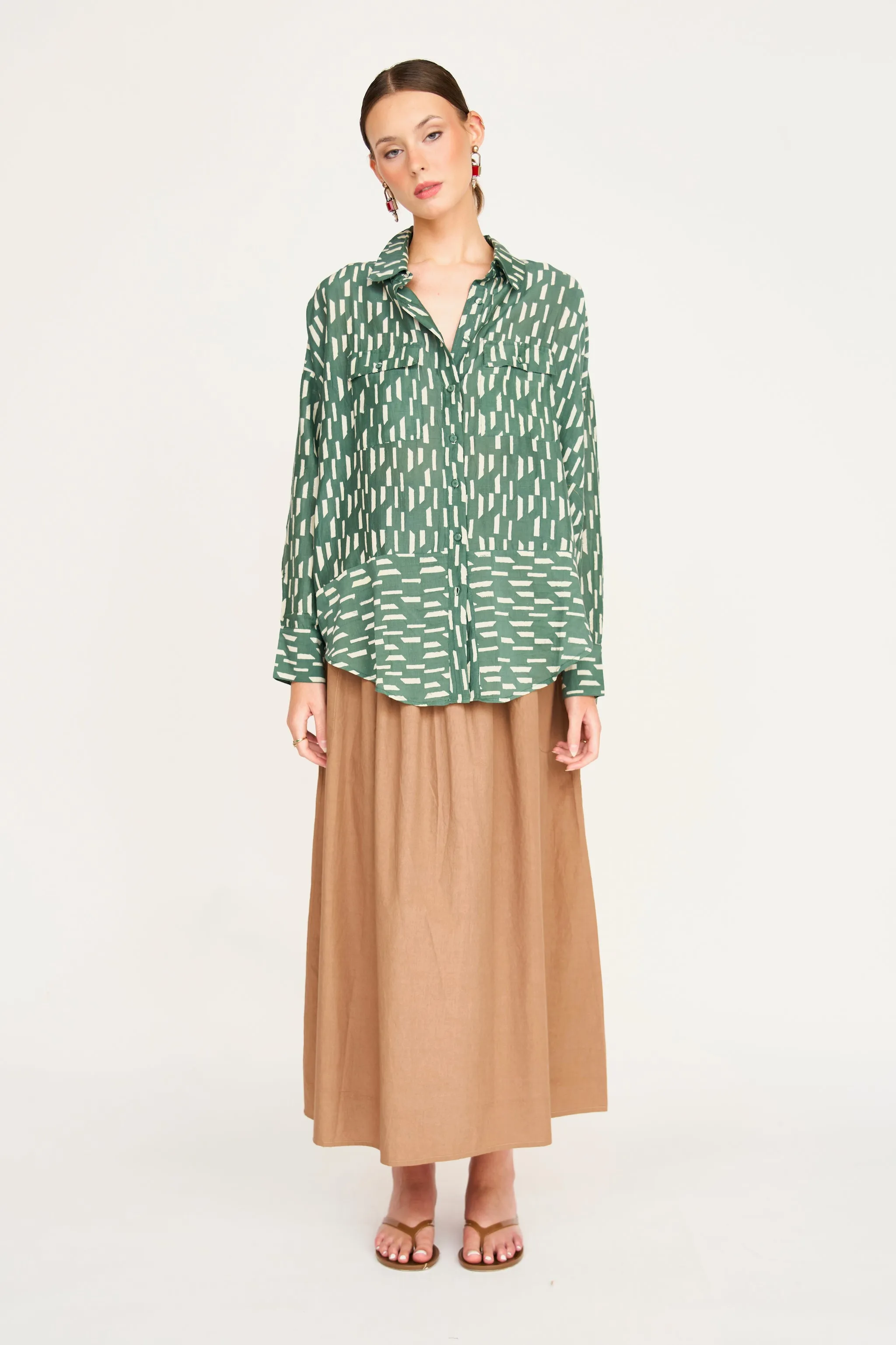 Kyoto Shirt in Verdure Rainfall sold by Mirth