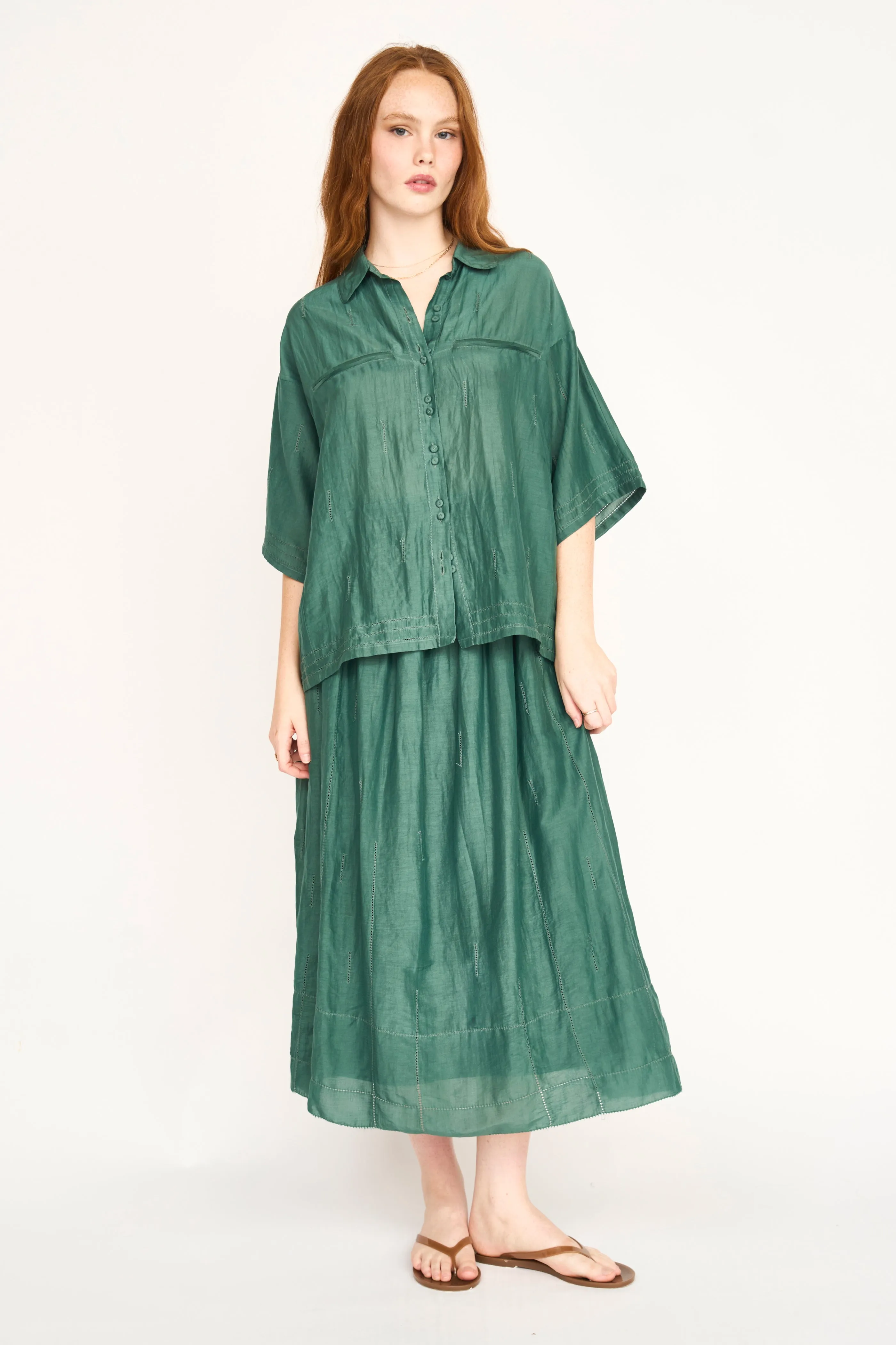 Kyoto Short Sleeved Shirt in Verdure sold by Mirth